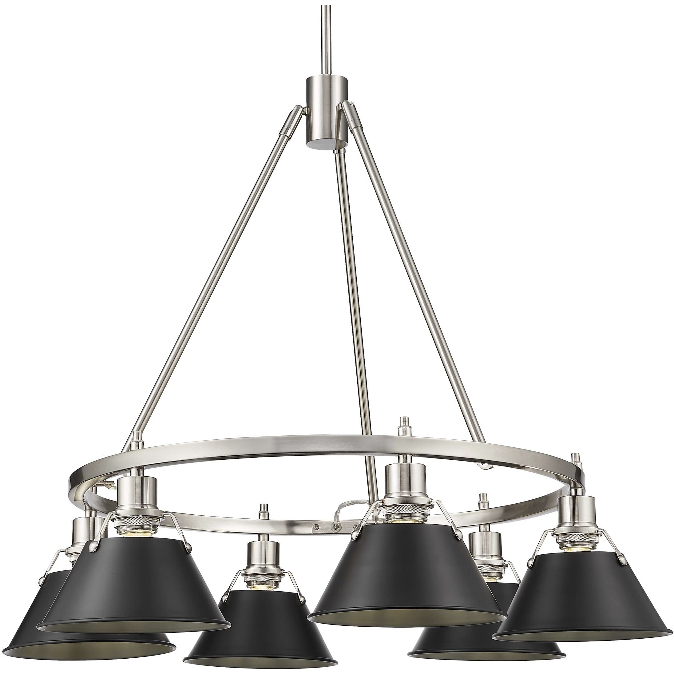 Yep Orwell 6 Light 29 inch Pewter Chandelier Ceiling Light in Matte Black