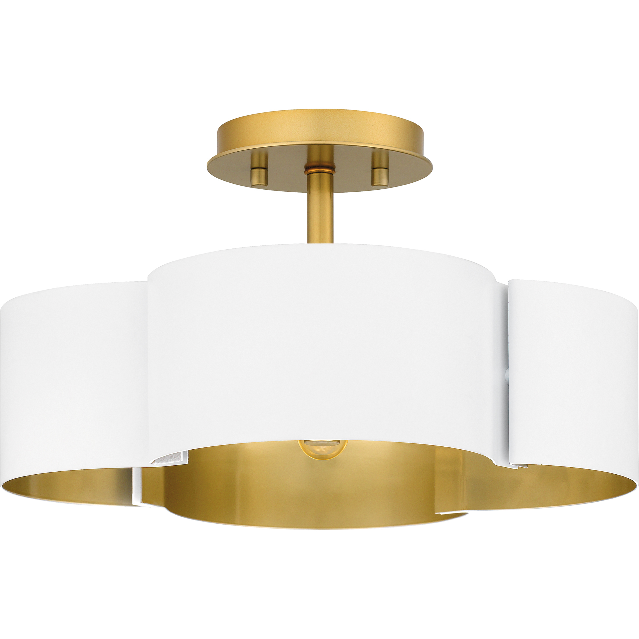 Quoizel BSM1714W Balsam 4 Light 14 inch White Lustre Semi Flush Mount Ceiling Light