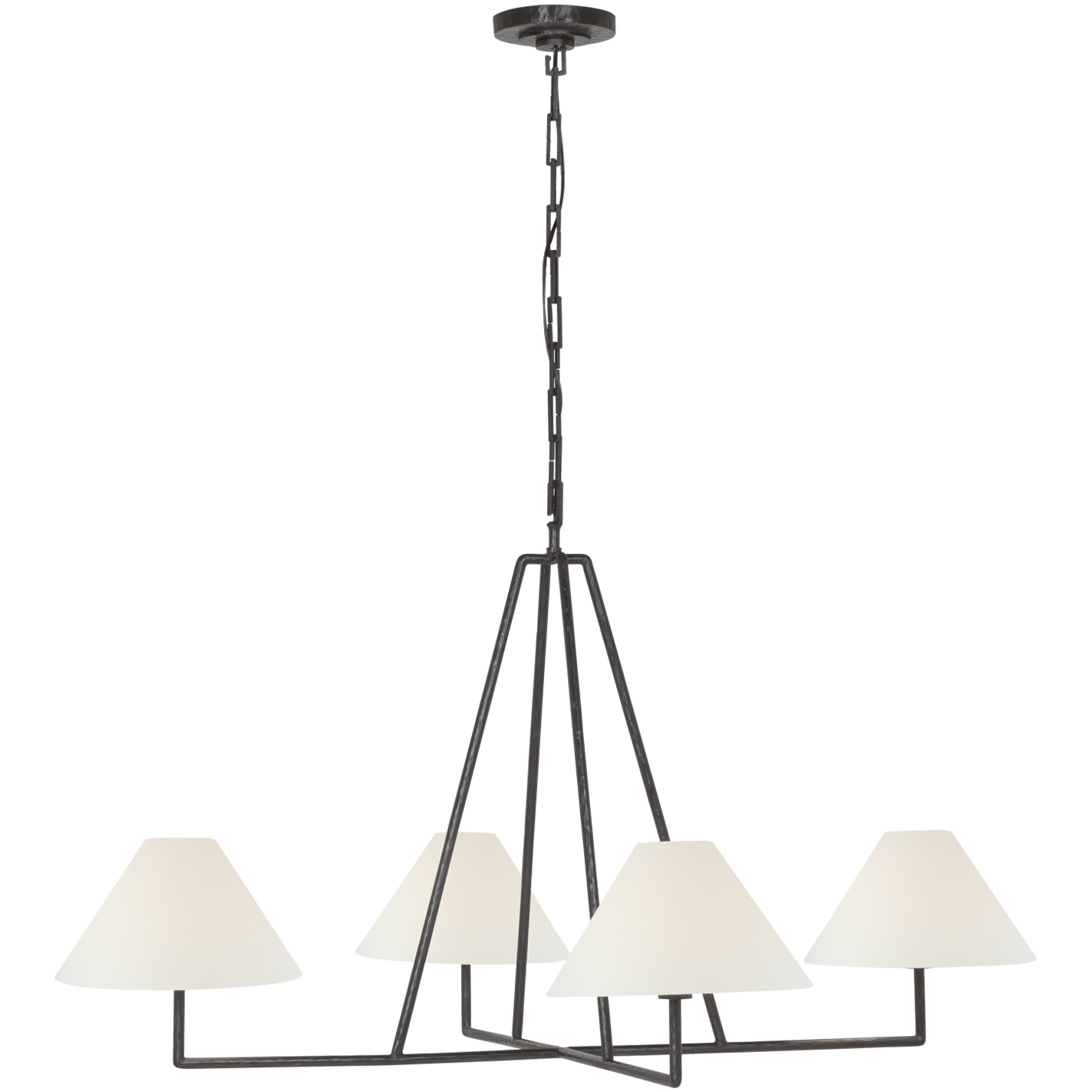 Chapman & Myers Ashton LED 44.5 inch Aged Iron Sculpted Chandelier Ceiling Light, Extra Large