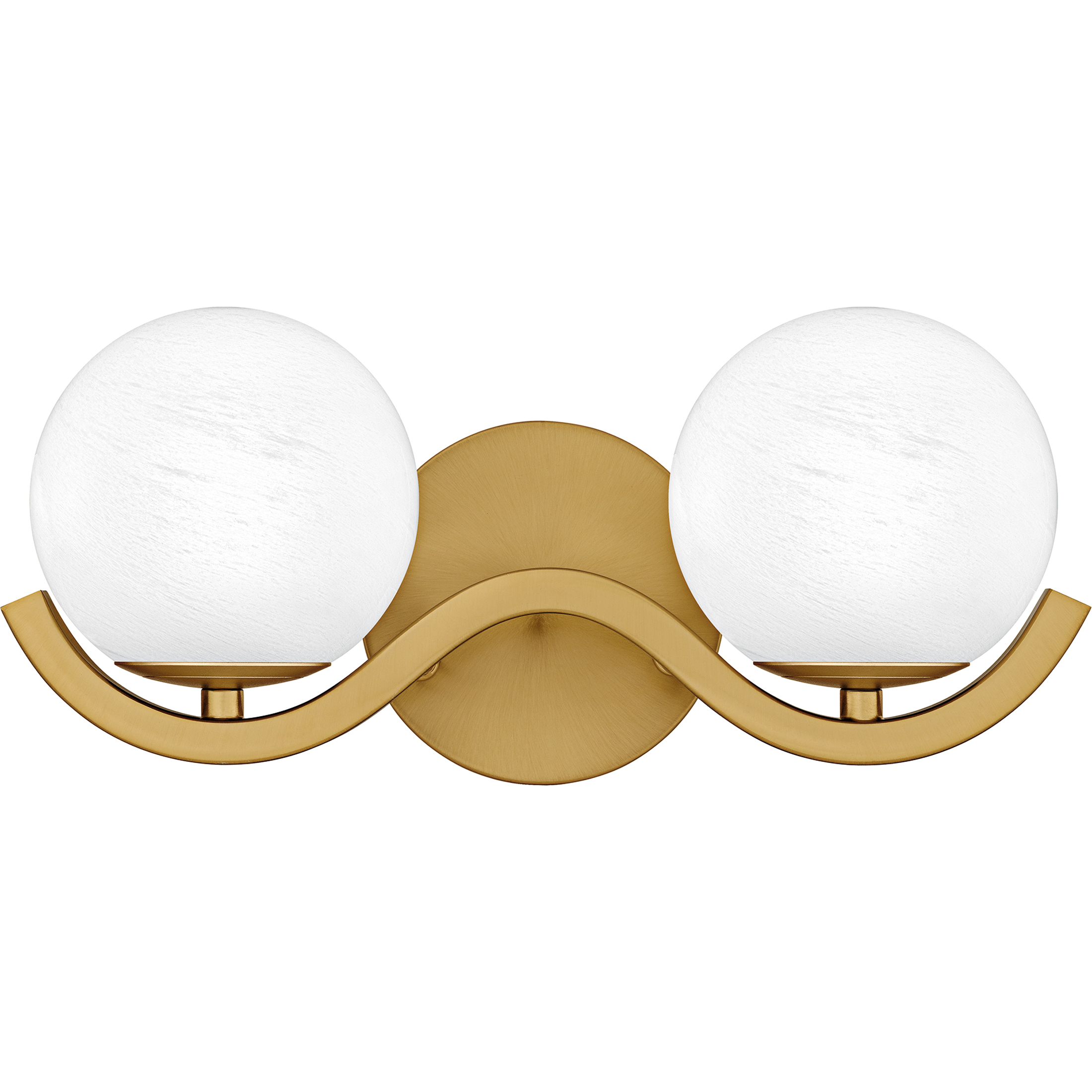 Spherical 2 Light 14.5 inch Aged Brass Bath Light Wall Light, Medium