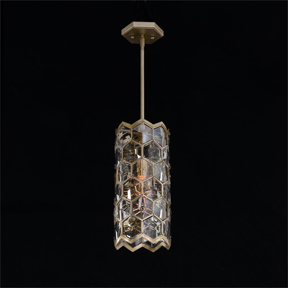Array 2 Light 7 inch Silver Champagne Pendant Ceiling Light, Small