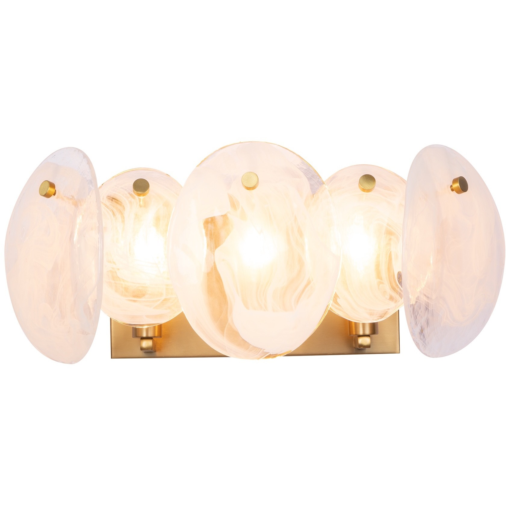 Lily 3 Light 18.38 inch Brushed Brass Bathroom Vanity Wall Light