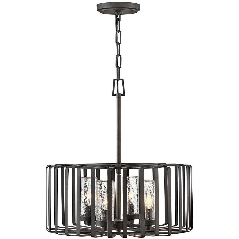 Open Air Reid 4 Light 20 inch Brushed Graphite Outdoor Hanging in Non-LED