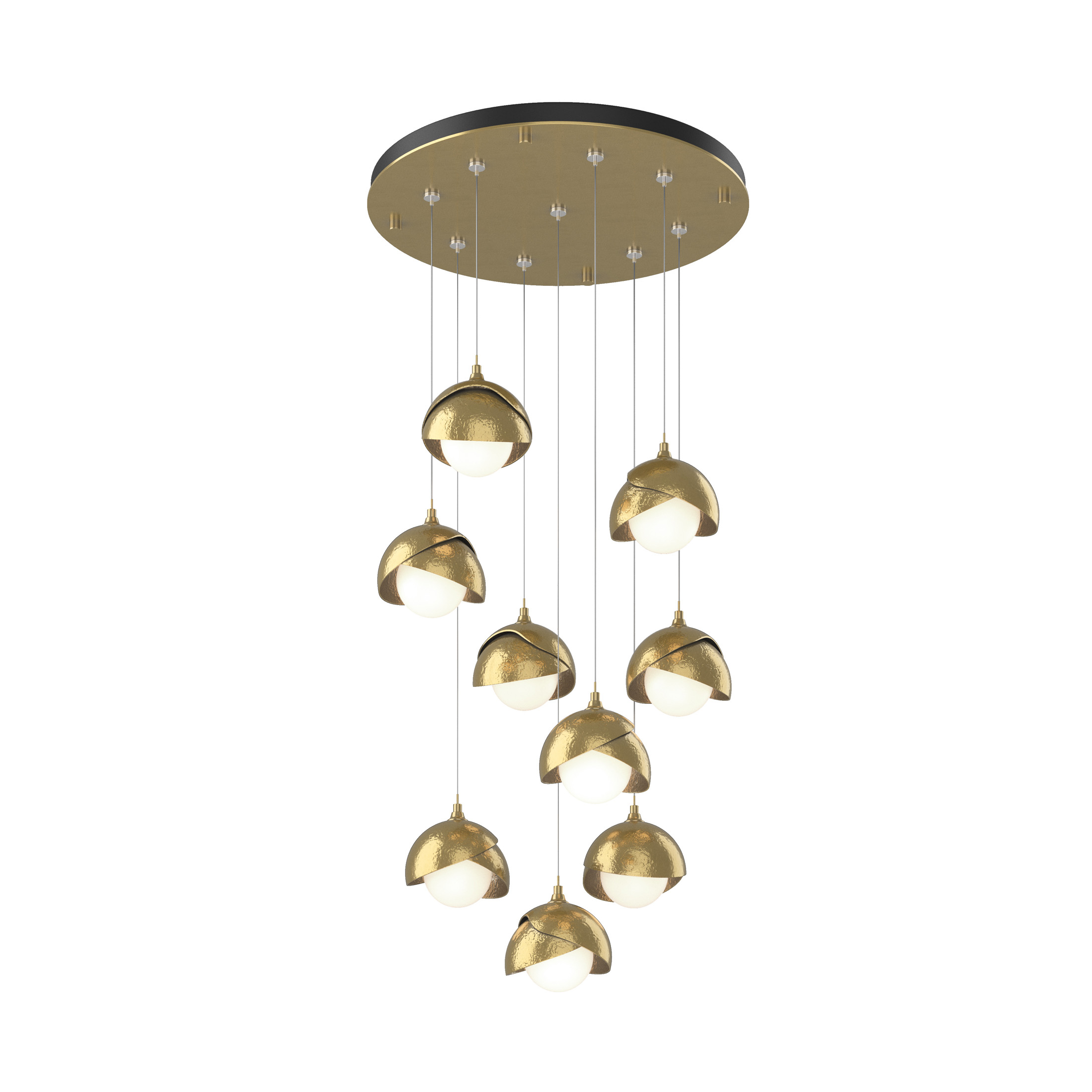 Brooklyn 9 Light 20.5 inch Modern Brass Pendant Ceiling Light, Standard