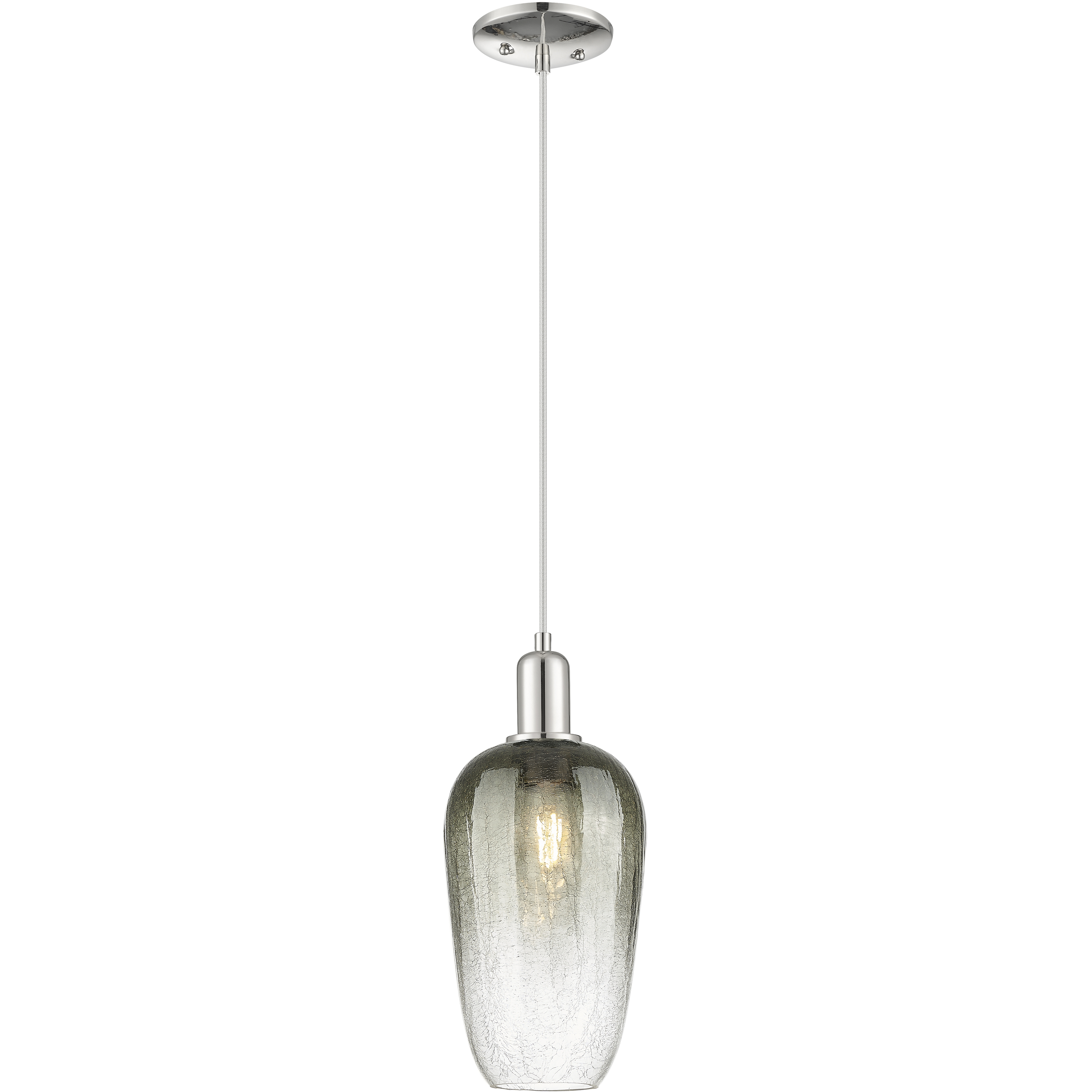 Downtown Urban Brookhaven Flute 1 Light 7 inch Polished Nickel Mini Pendant Ceiling Light in Slate Glass