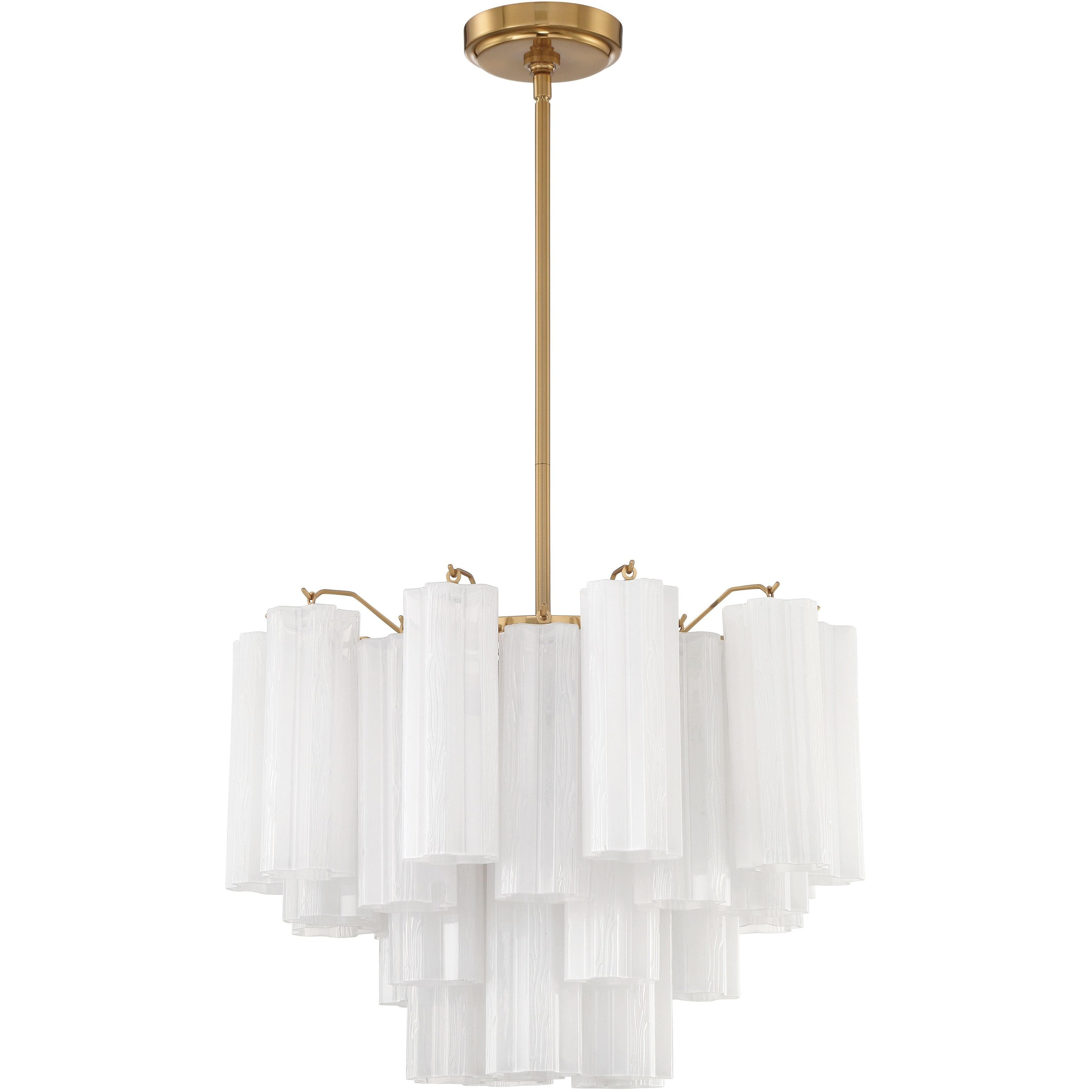 Addis 6 Light 19.75 inch Aged Brass Chandelier Ceiling Light in Tronchi Glass White