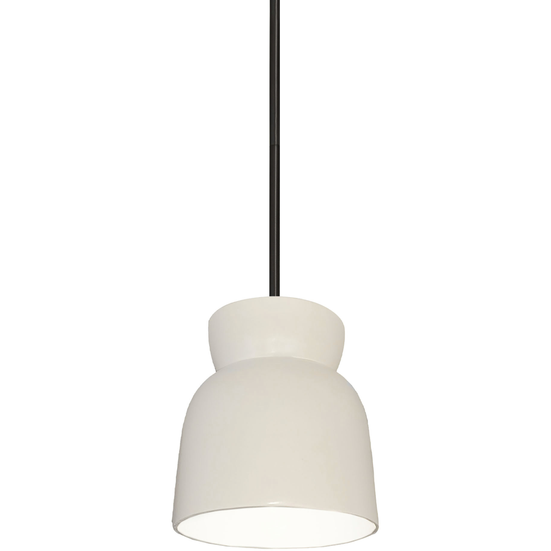 Radiance Collection 1 Light 8 inch Matte White with Matte Black Pendant Ceiling Light
