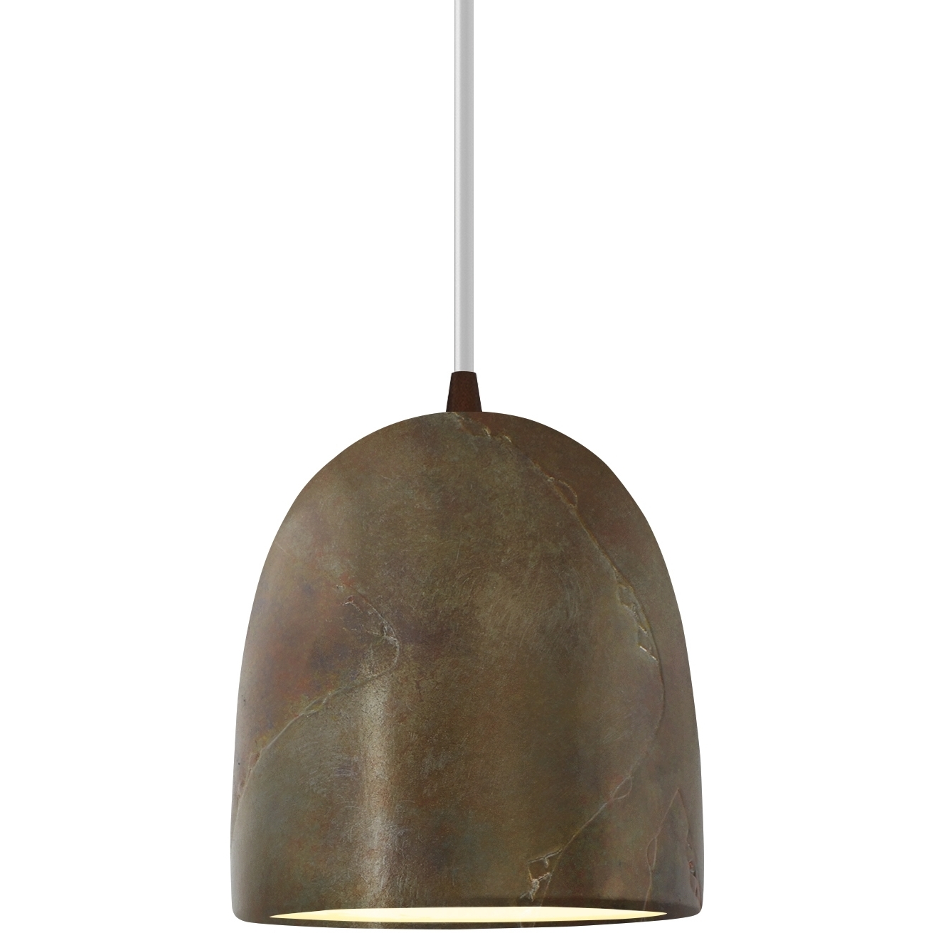 Radiance Collection LED 9 inch Dark Bronze and Tierra Red Slate and White Pendant Ceiling Light