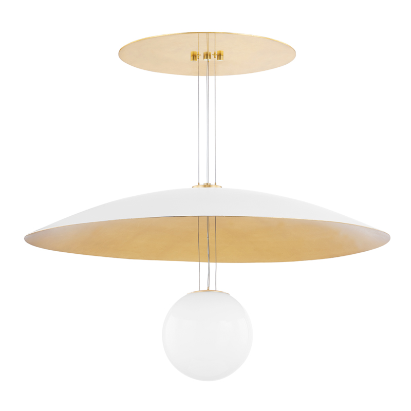 Brim LED 36 inch Soft White and Gold Leaf Pendant Ceiling Light