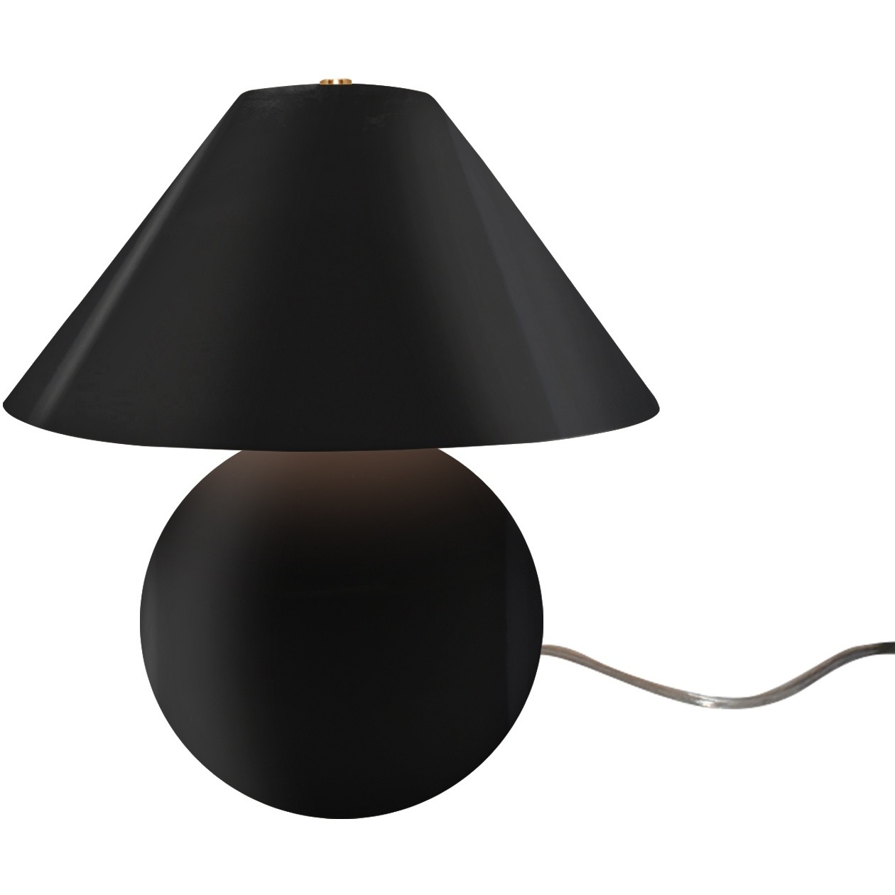 Portable 16.75 inch 60.00 watt Gloss Black and Brushed Brass Portable Lamp Portable Light