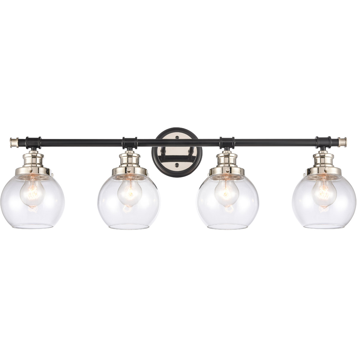 Saybrook 2 Light 33.25 inch Black Polished Nickel Bath Vanity Light Wall Light in Clear Glass