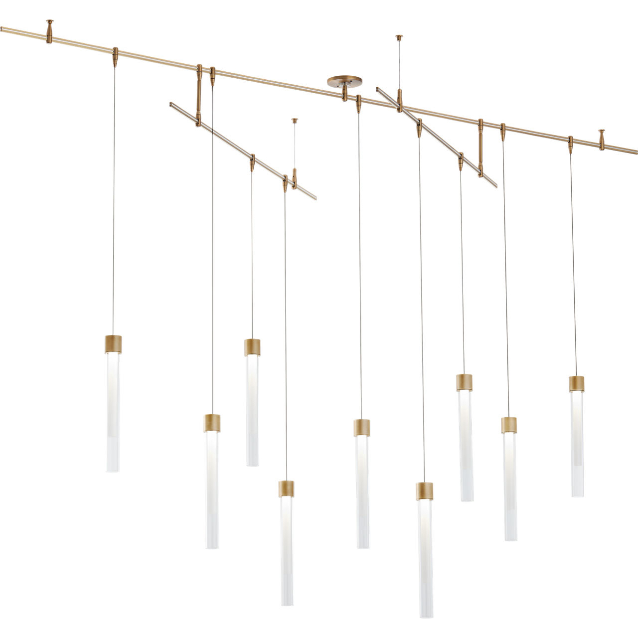 Sean Lavin Mini Linger LED Natural Brass Chandelier Ceiling Light, Integrated LED
