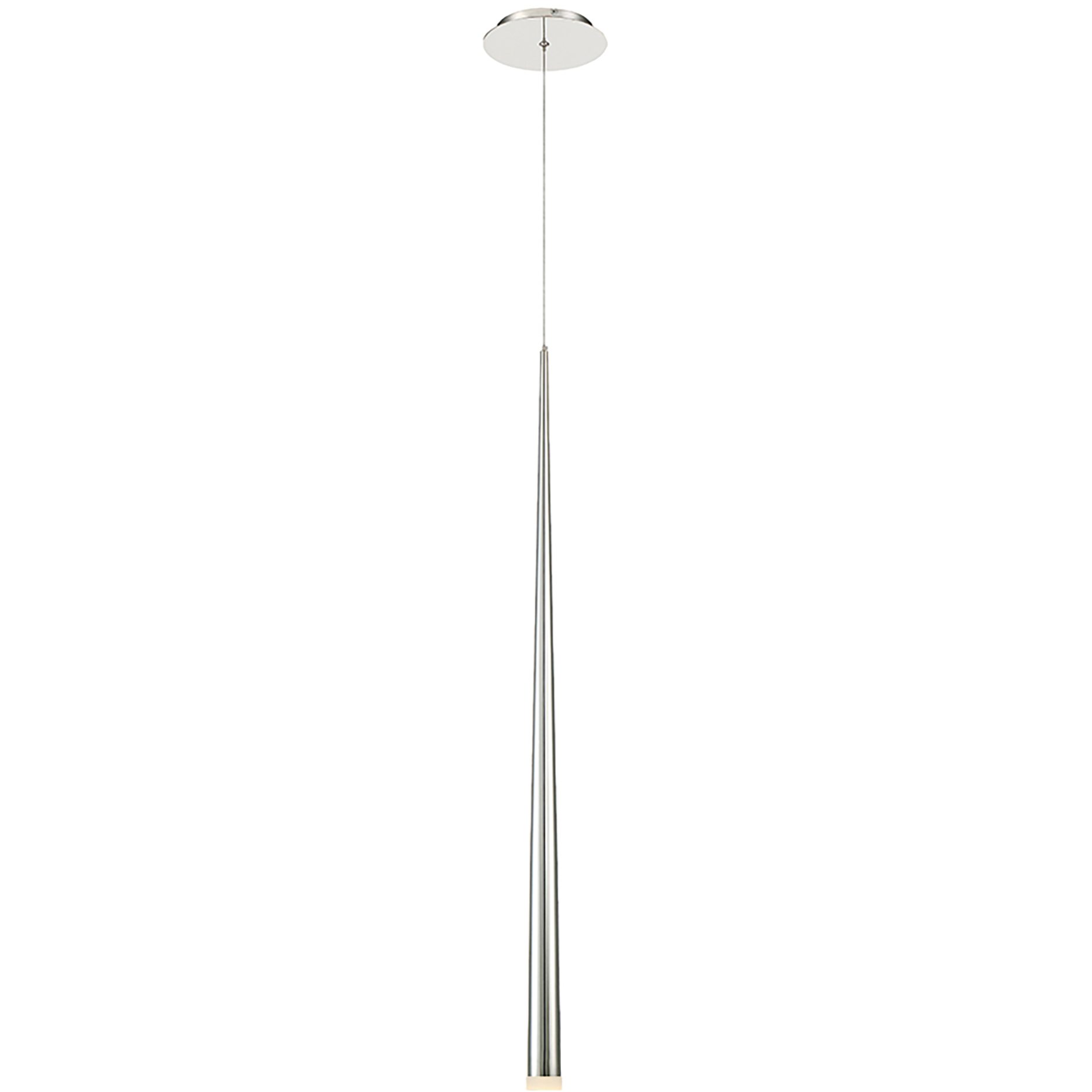 Cascade LED 1.5 inch Polished Nickel Pendant Ceiling Light in Round, 37in.