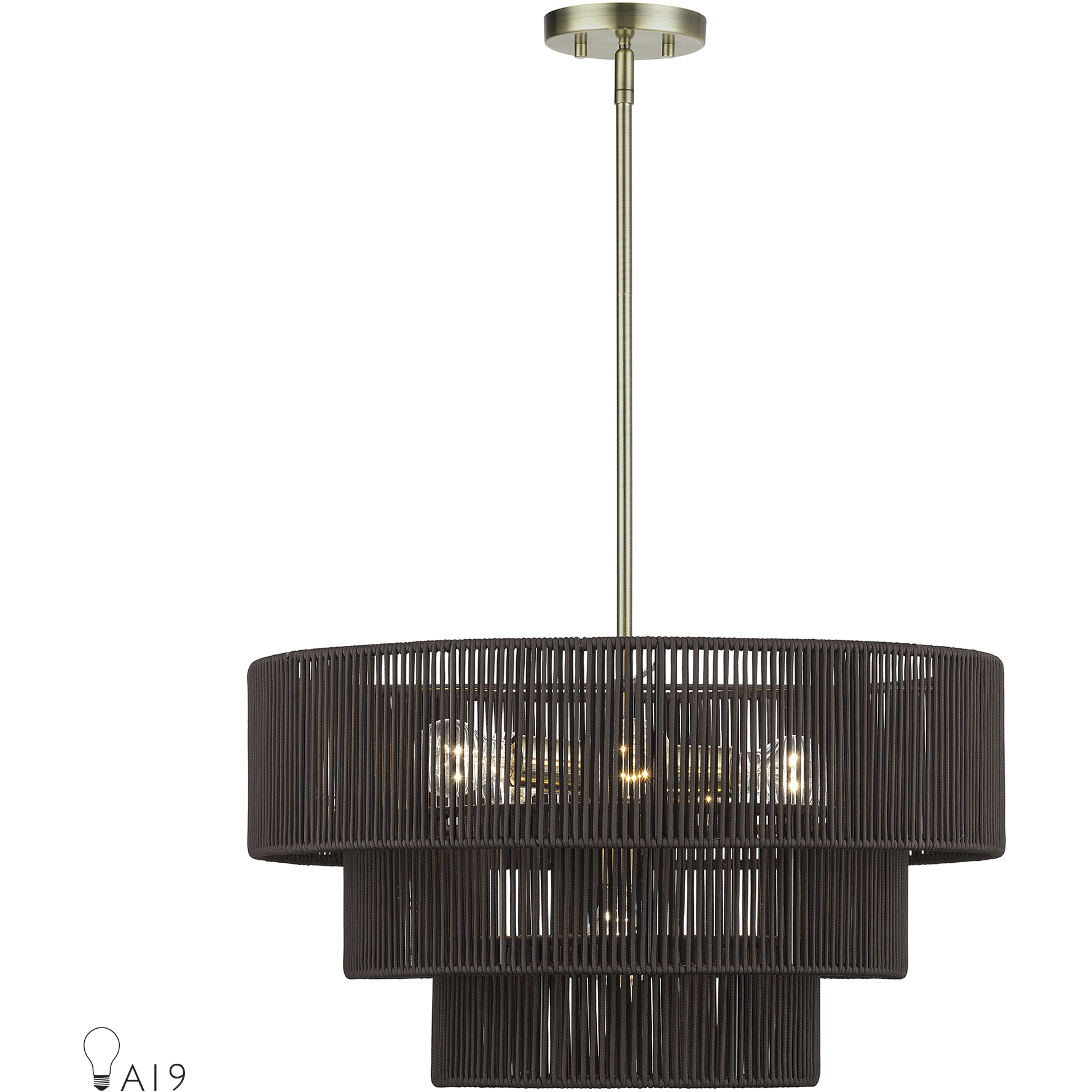 Acordia 6 Light 23 inch Antique Brass Pendant Chandelier Ceiling Light