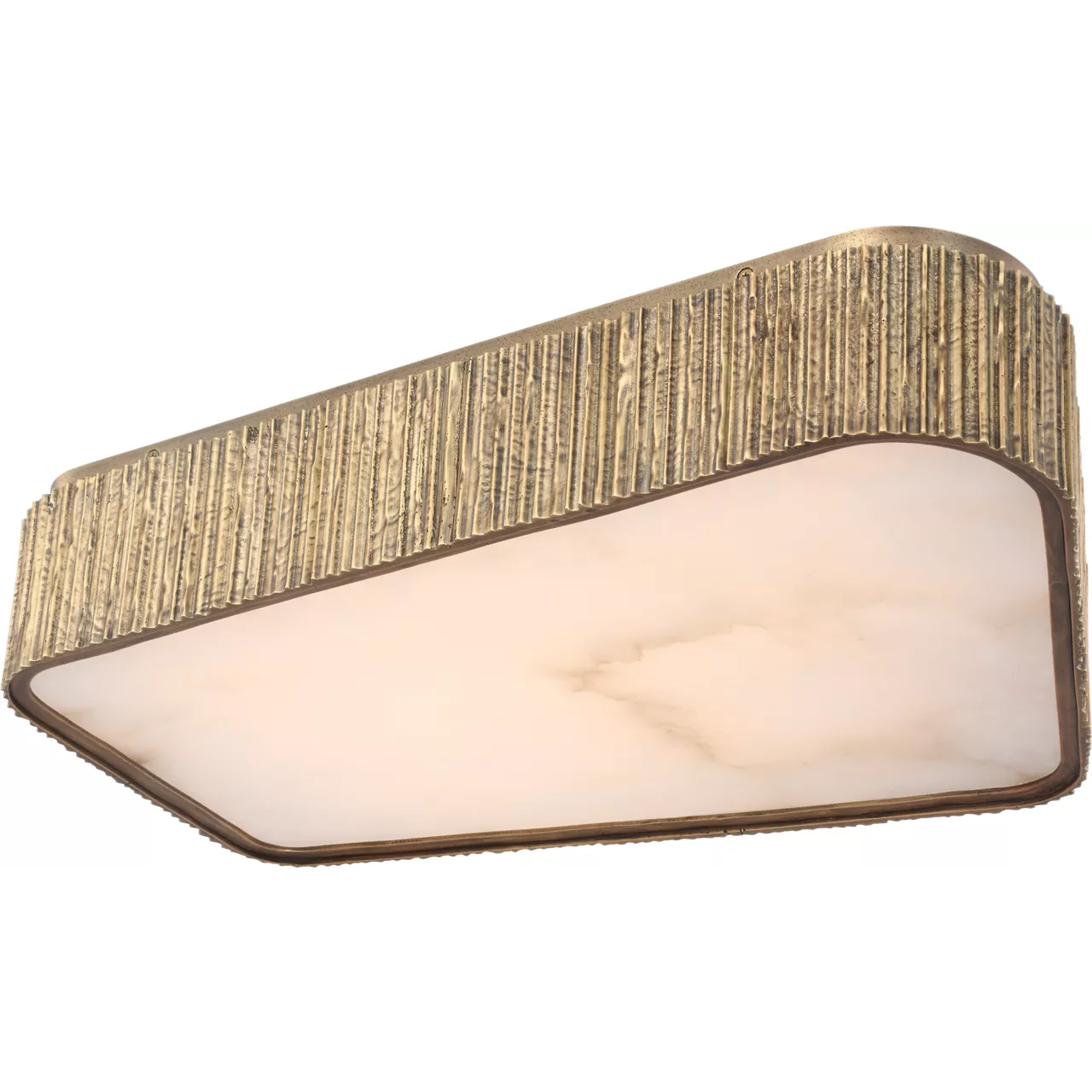 Anne-Marie Barton Fumar LED 21 inch Ridged Tombac Asymmetrical Flush Mount Ceiling Light