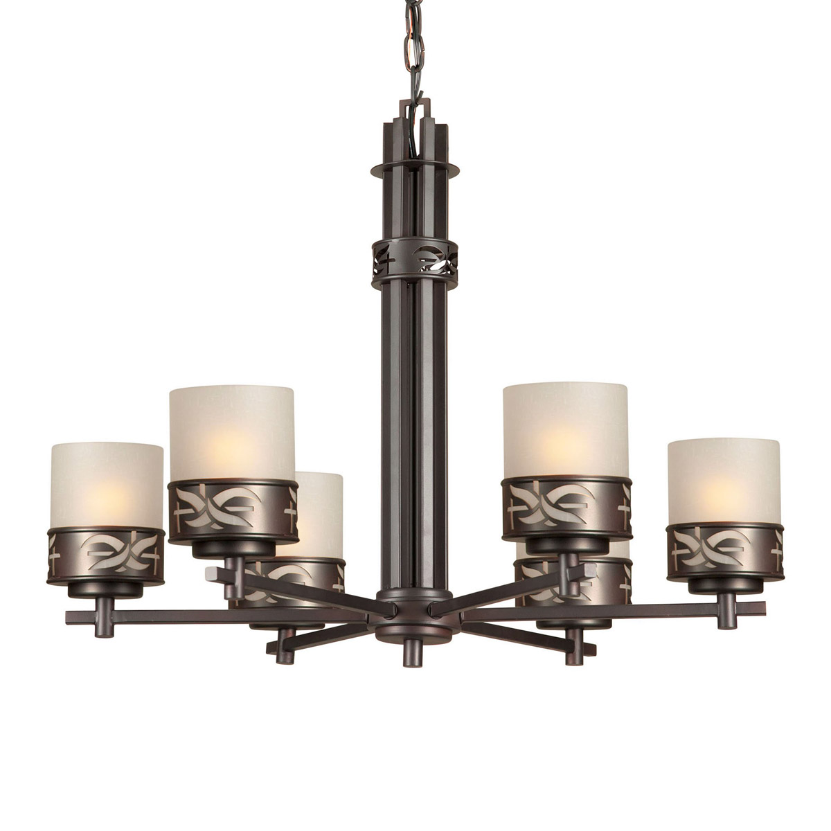 Signature 6 Light 28 inch Antique Bronze Chandelier Ceiling Light