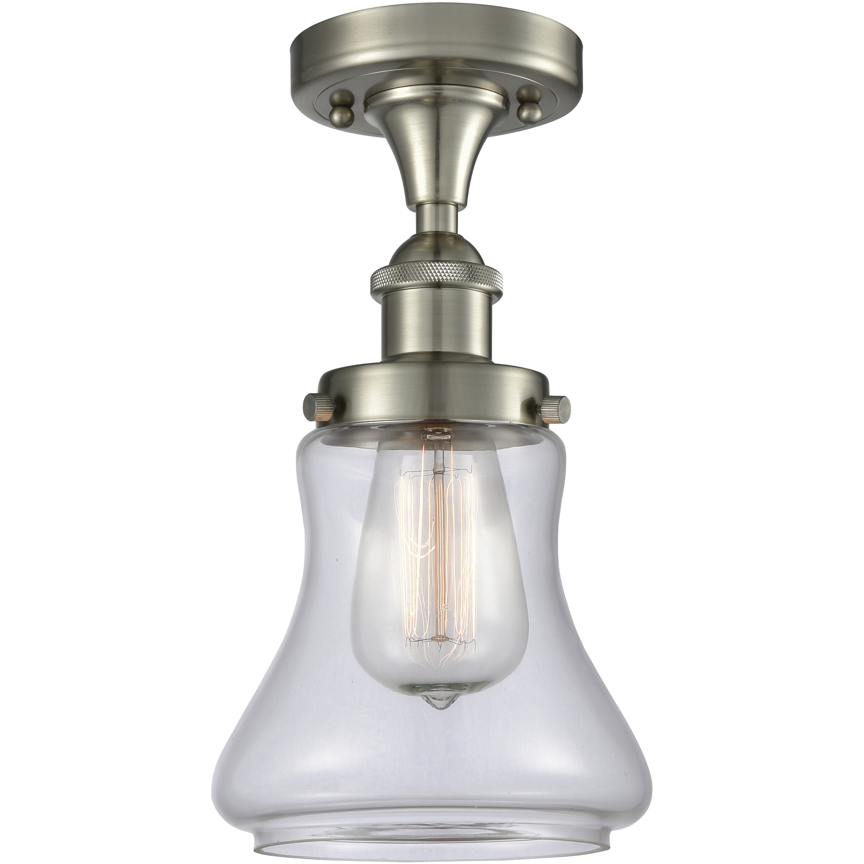 Bellmont 1 Light 6.5 inch Brushed Satin Nickel Semi-Flush Mount Ceiling Light
