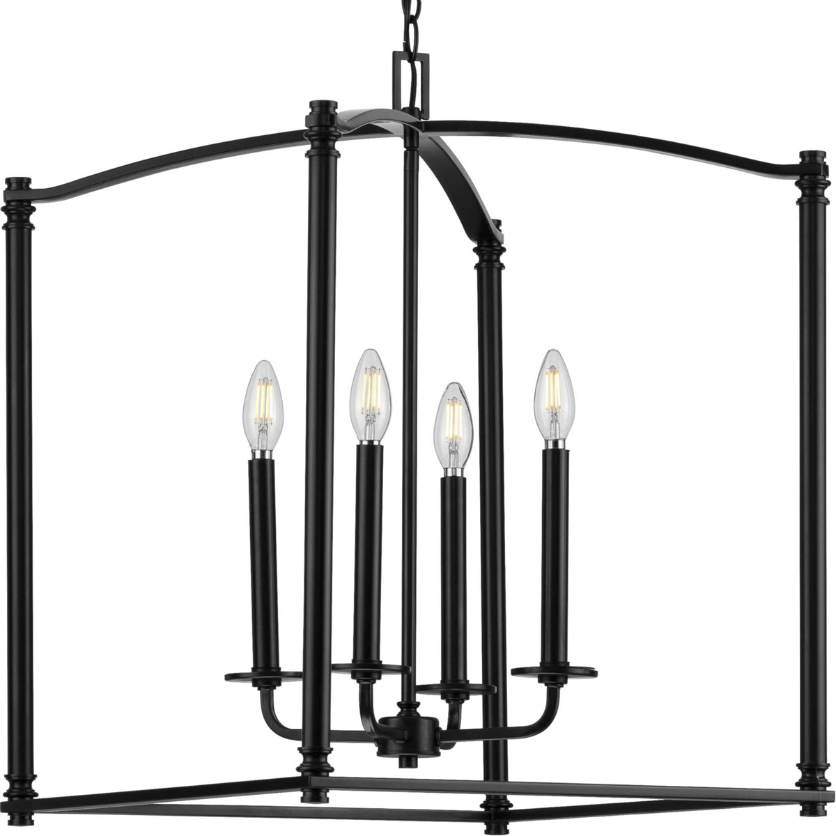 Winslett 4 Light 19.63 inch Matte Black Foyer Pendant Ceiling Light