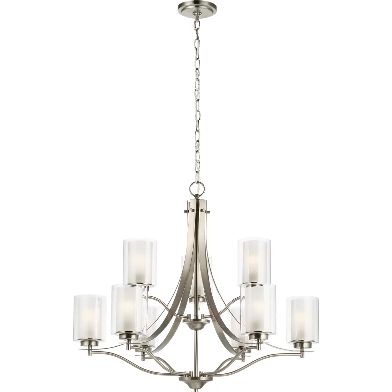 Elmwood Park 9 Light 32 inch Brushed Nickel Chandelier Ceiling Light