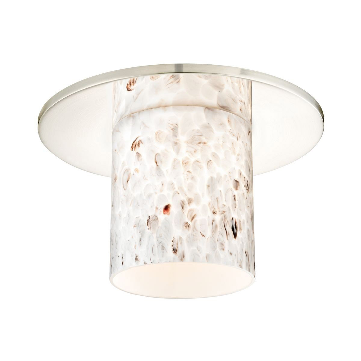 Hurricane Chrome 11 inch Recessed Light Shade in Off-White Art Glass
