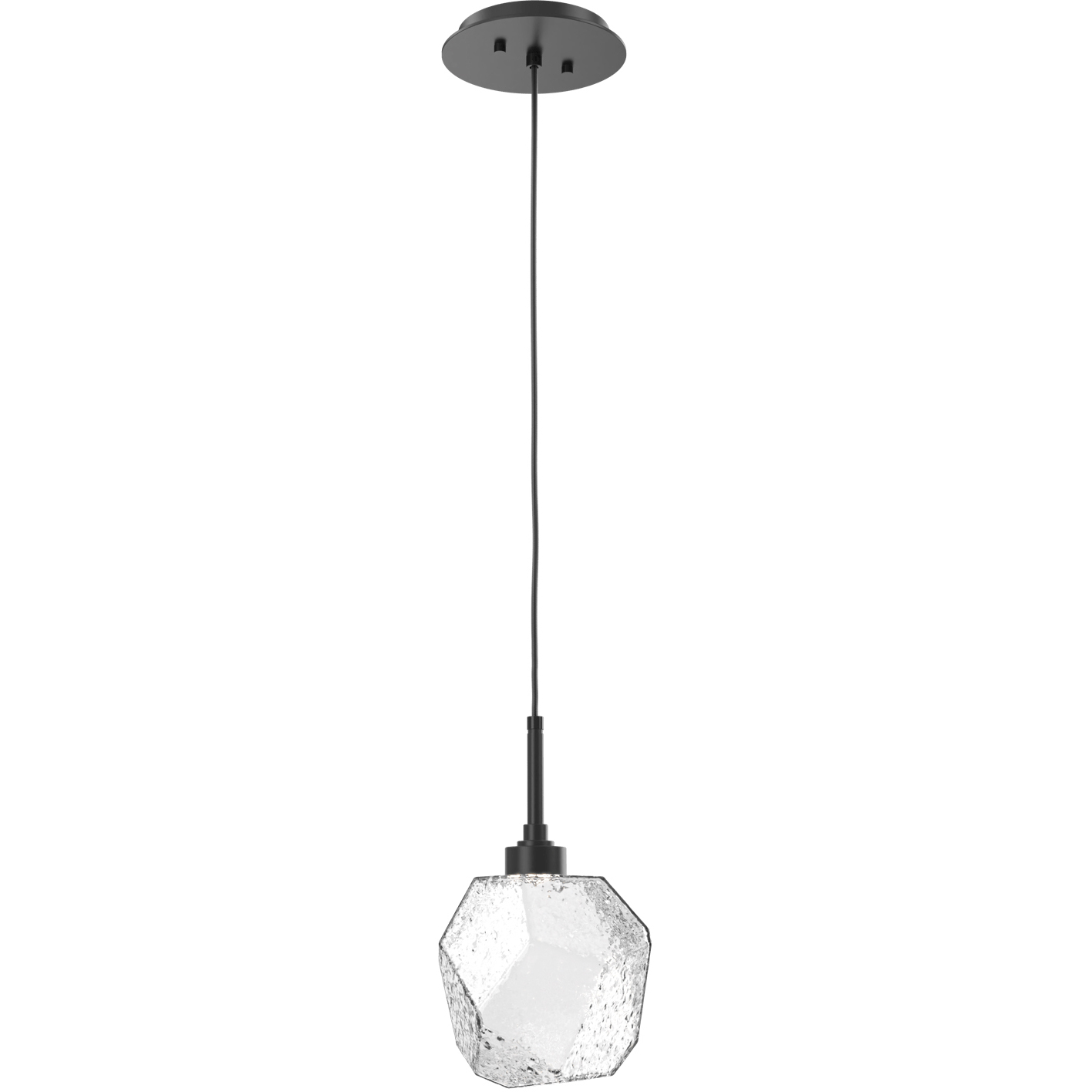 Gem LED 8.4 inch Matte Black Pendant Ceiling Light in Clear, 2700K LED
