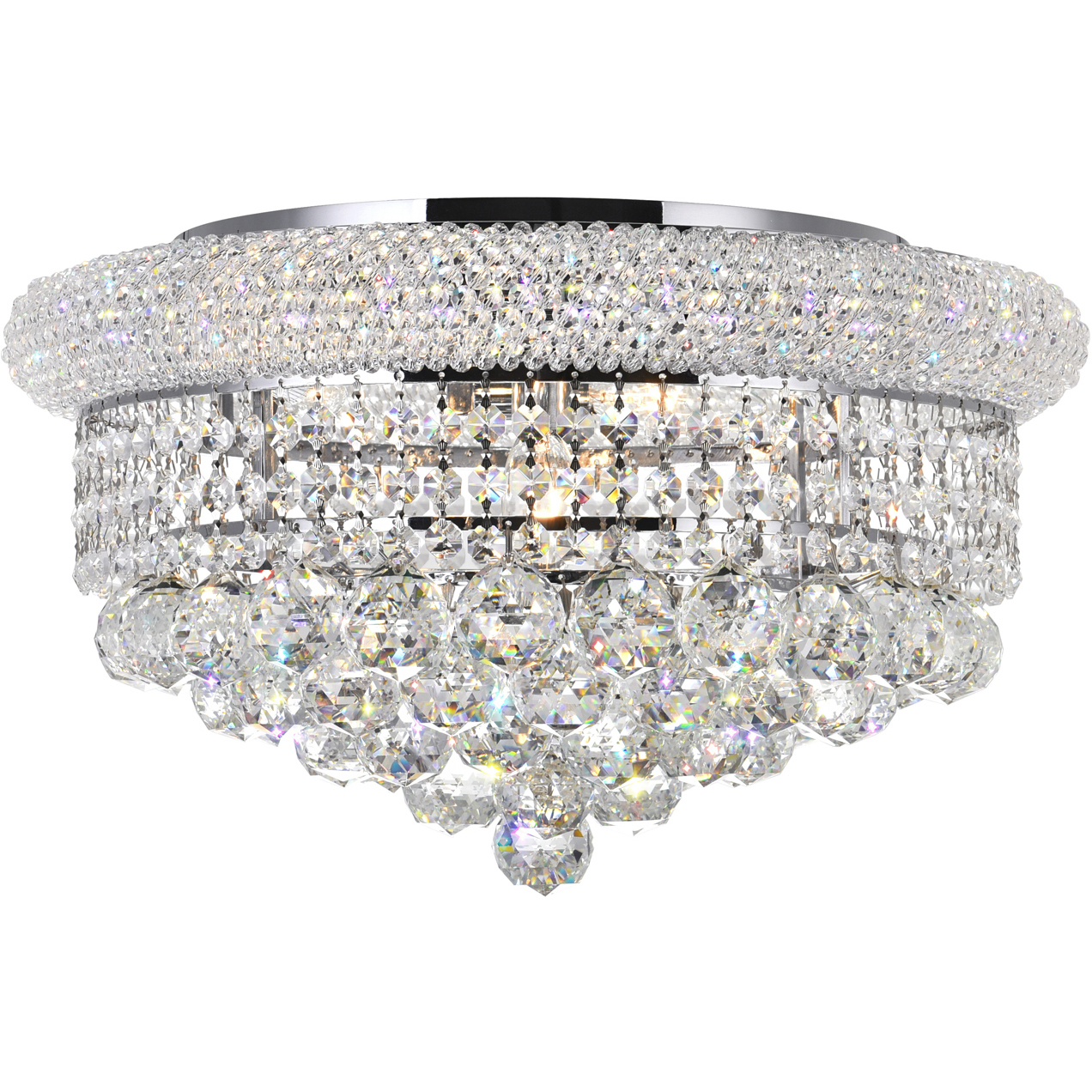 Empire 8 Light 20 inch Chrome Flush Mount Ceiling Light
