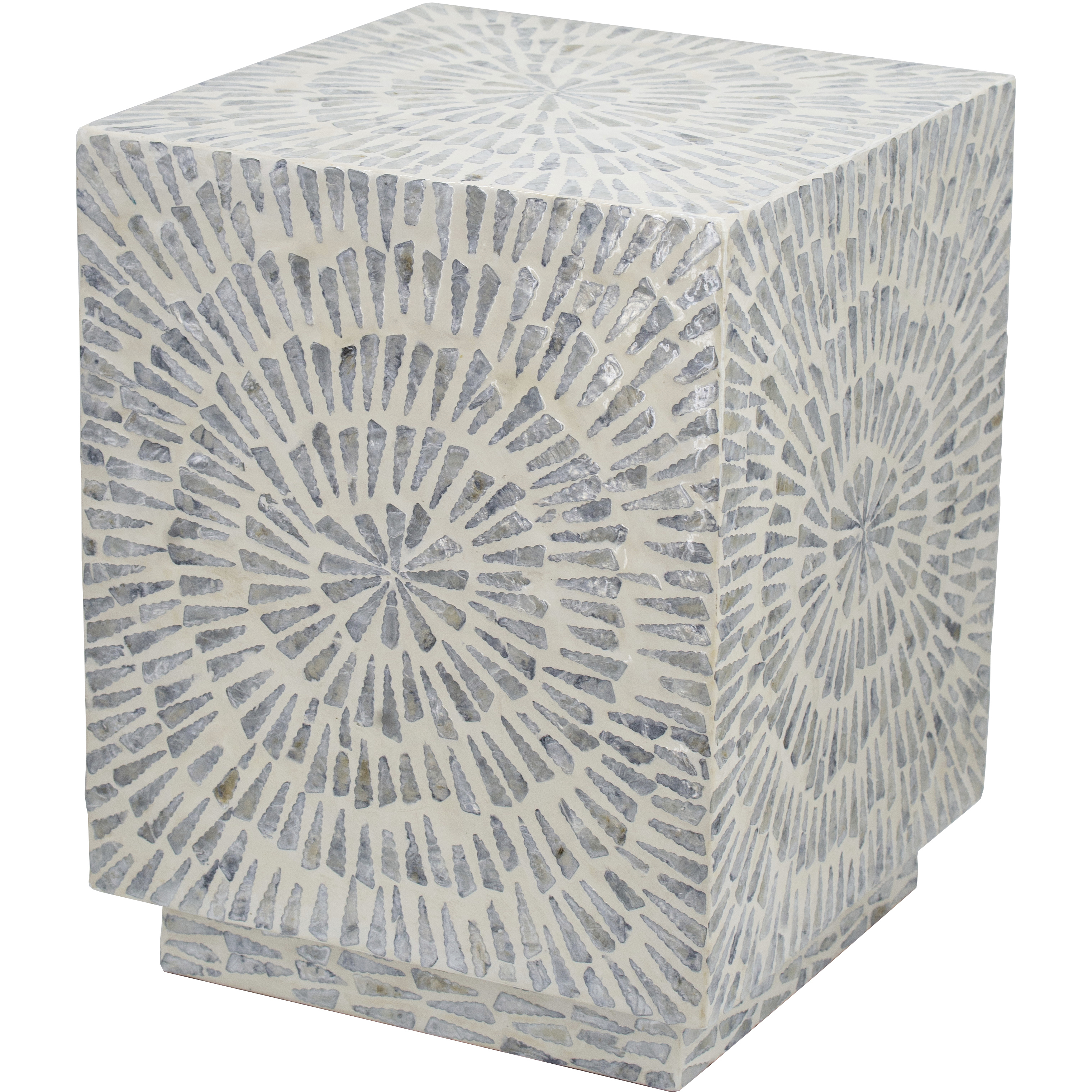 Square 17.7 inch Gray Stool