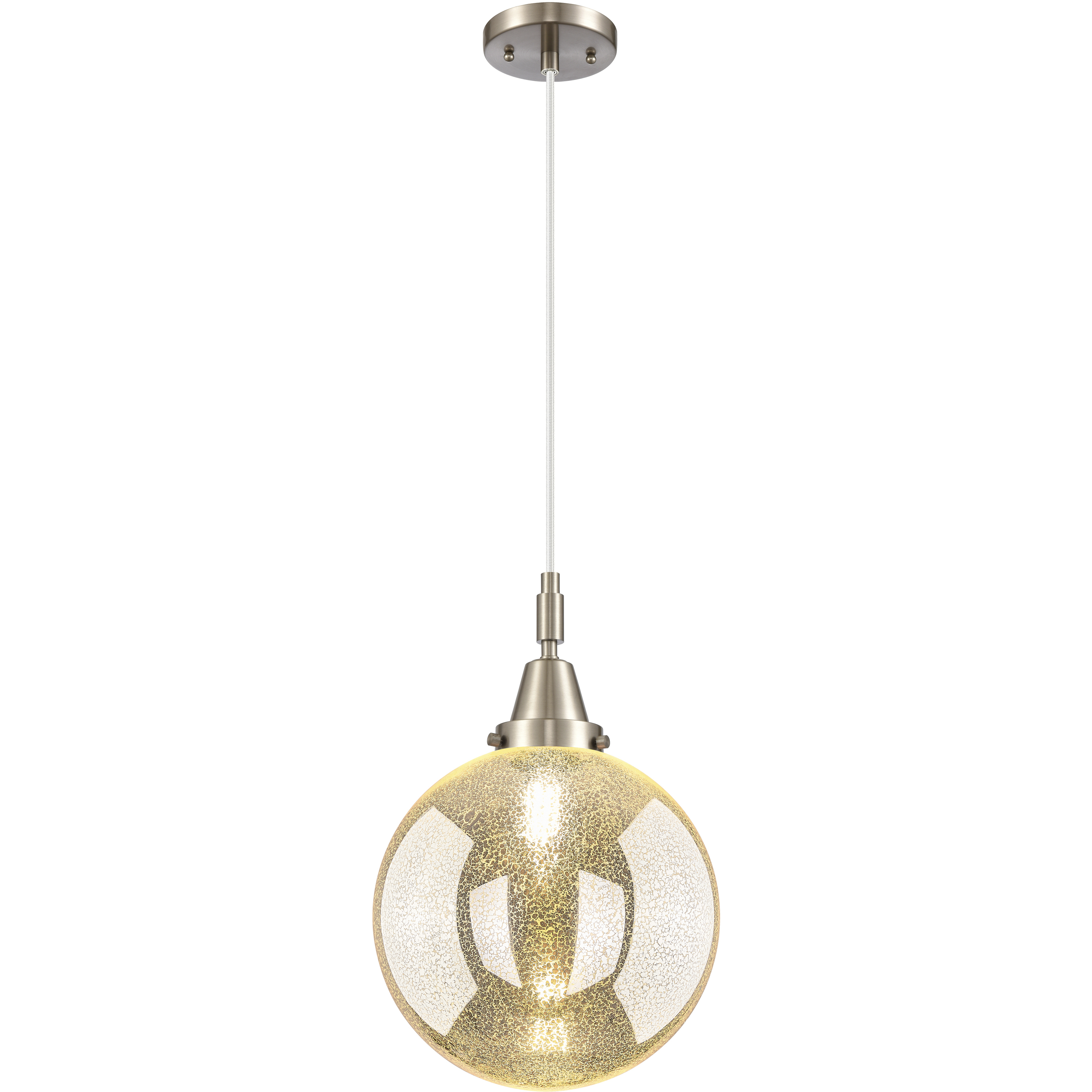 Beacon 1 Light 10 inch Brushed Satin Nickel Mini Pendant Ceiling Light in Mercury Glass