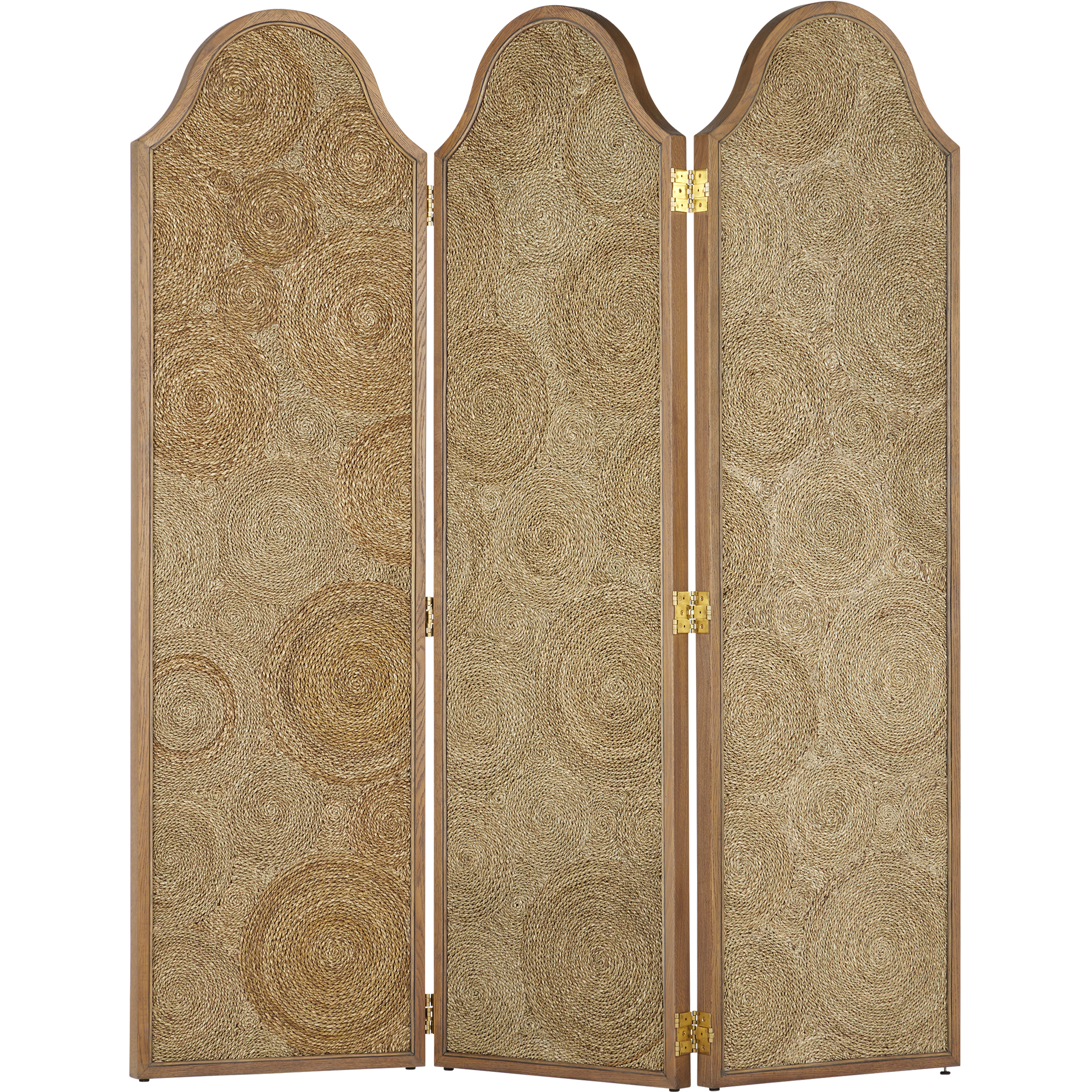 Sisal 76.25 inch Natural and Weathered Oak Screen, Marjorie Skouras Collection