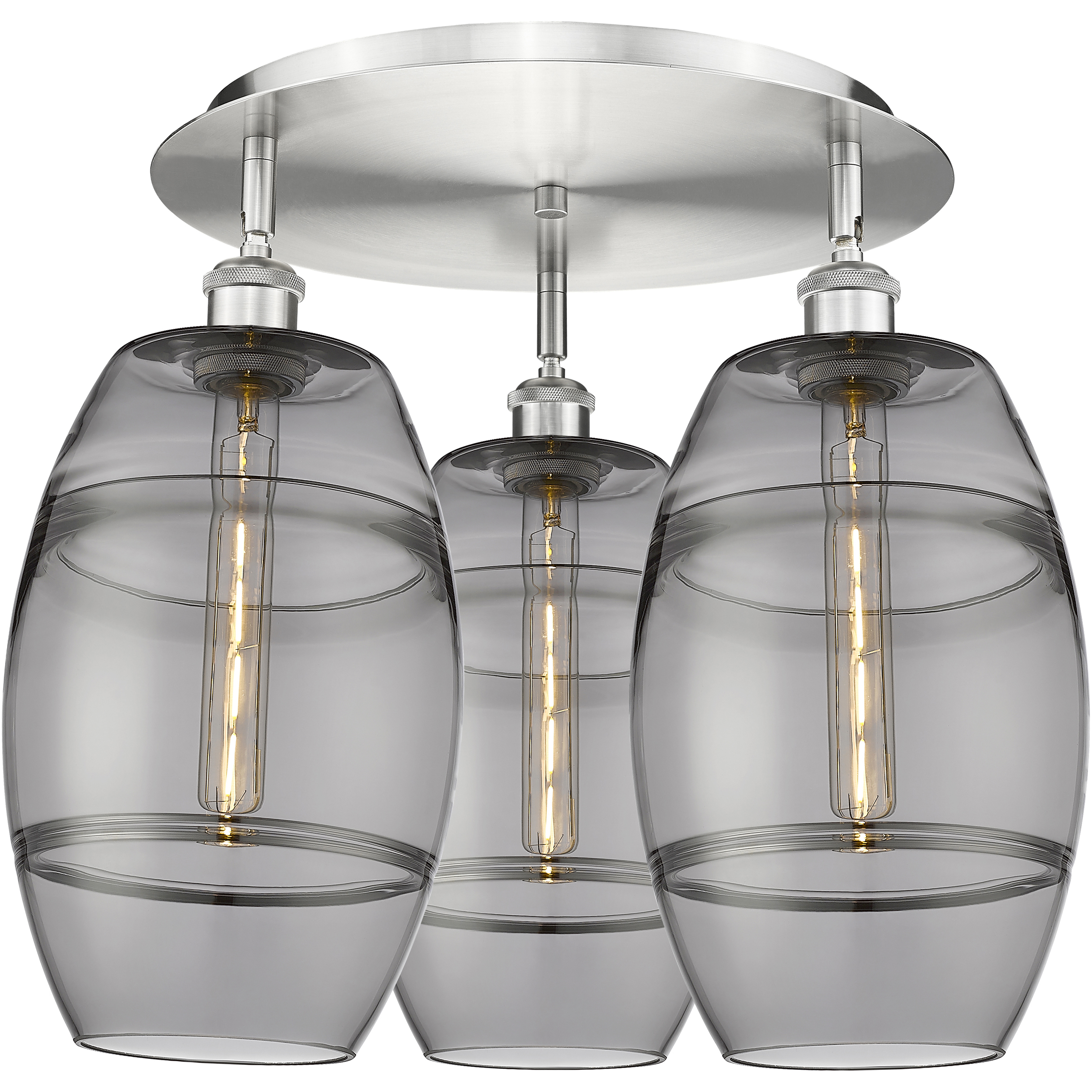 Ballston Vaz 3 Light 19.75 inch Satin Nickel Flush Mount Ceiling Light