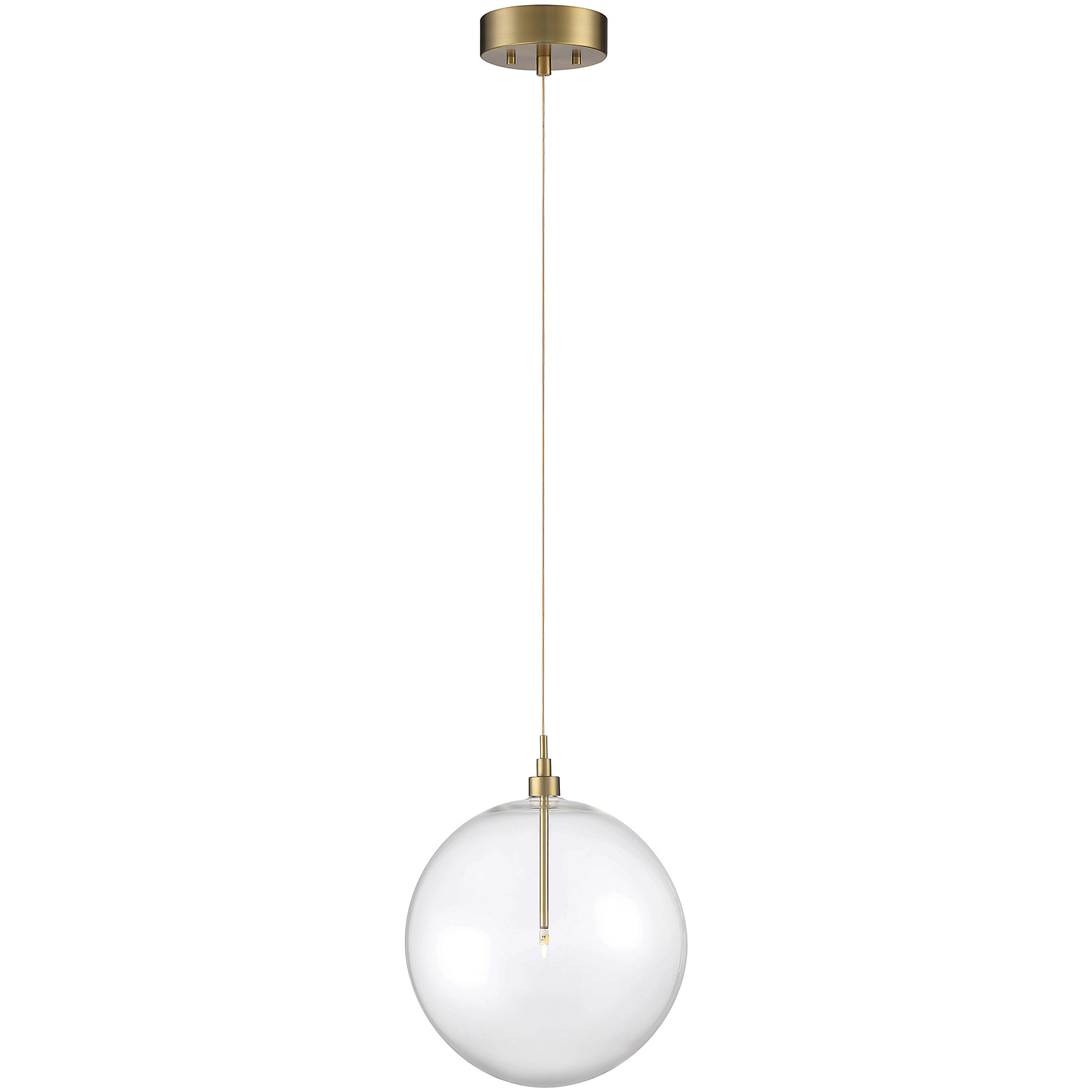 Meridian M70114NB Modern LED 14 inch Natural Brass Pendant Ceiling 
