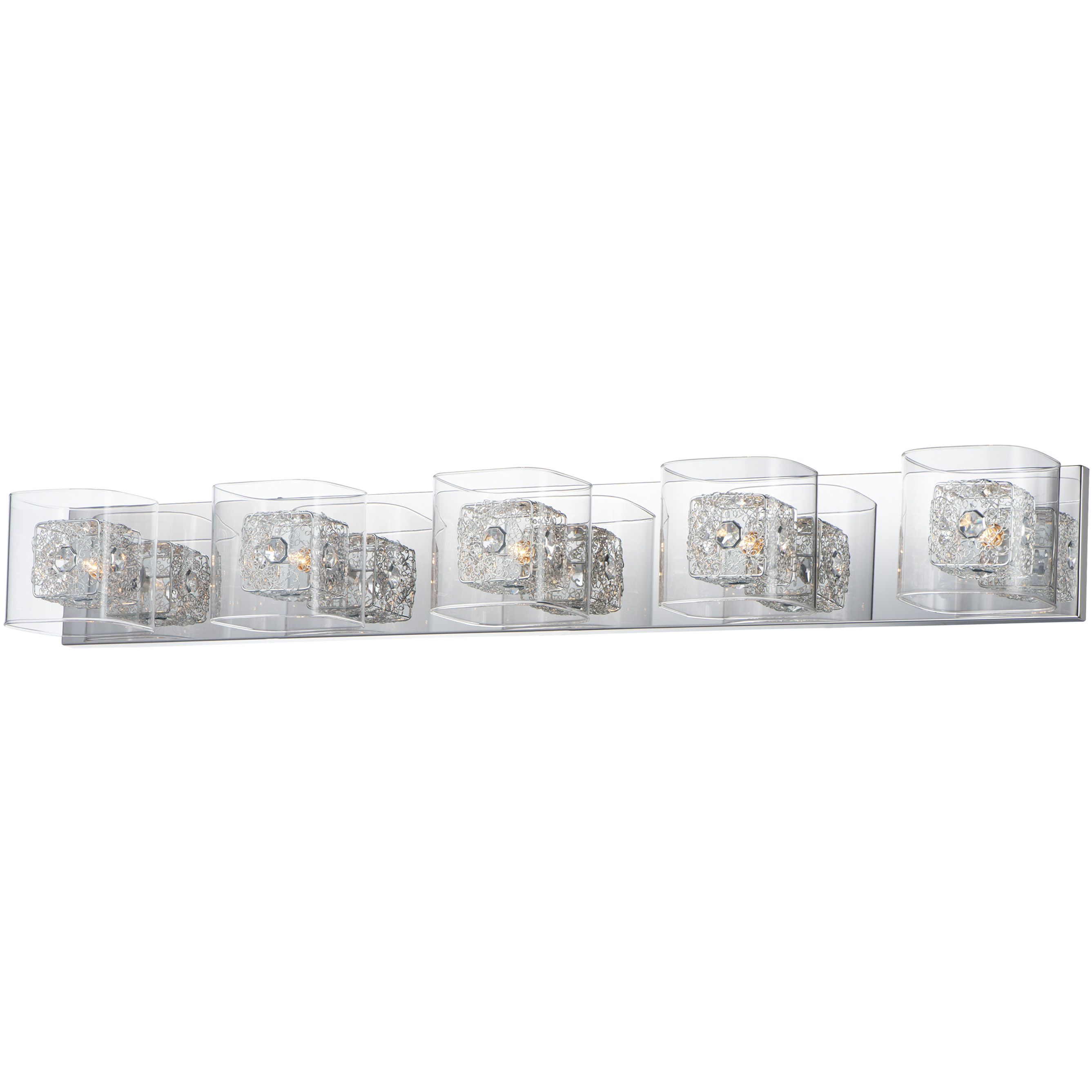 Gem 5 Light 39 inch Polished Chrome Bath Vanity Wall Light