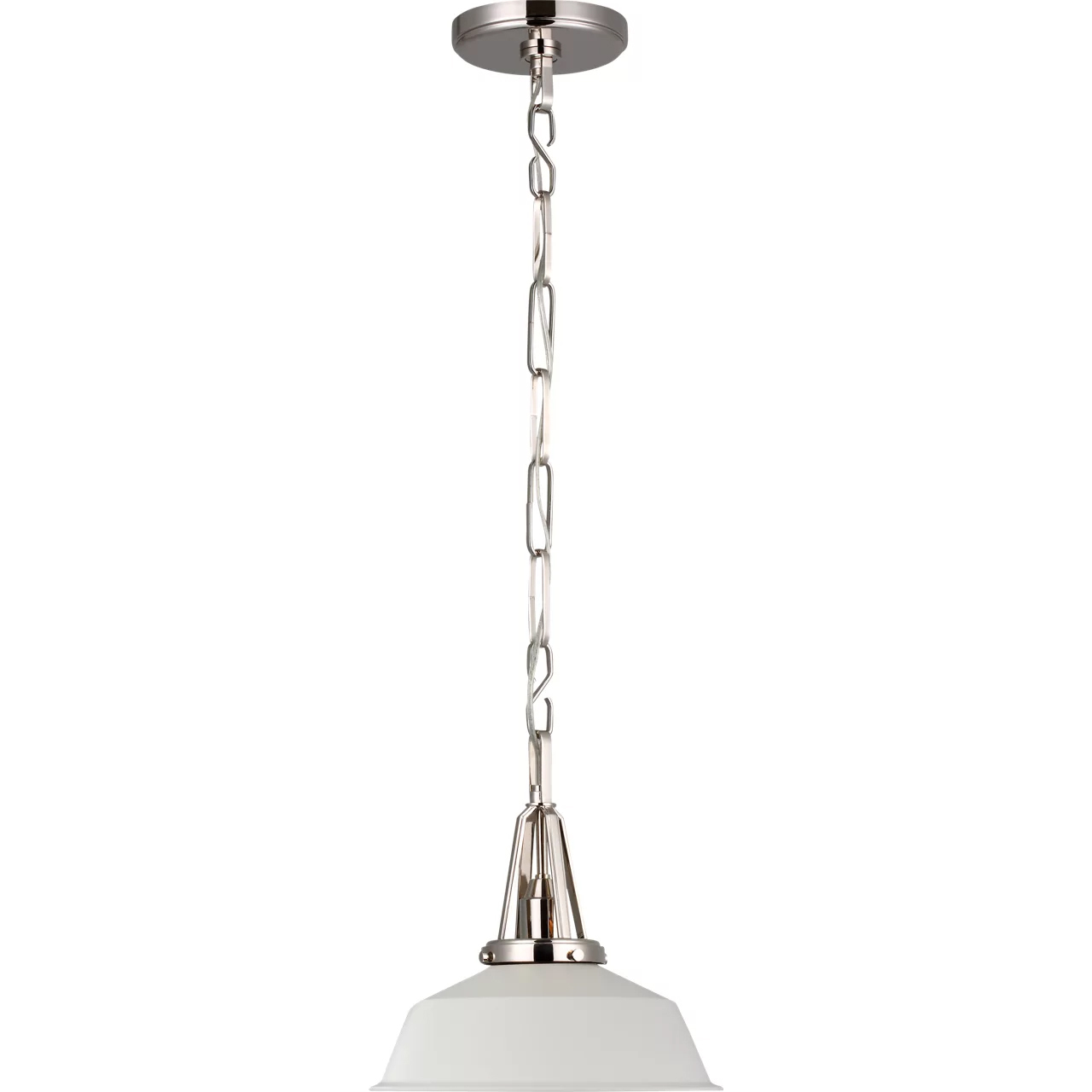 Chapman & Myers Layton LED 10 inch Polished Nickel Pendant Ceiling Light in Matte White