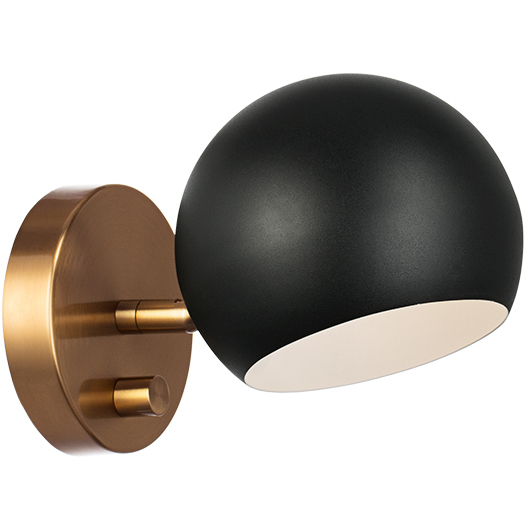 Orb 1 Light 5.75 inch Matte Black Wall Sconce Wall Light