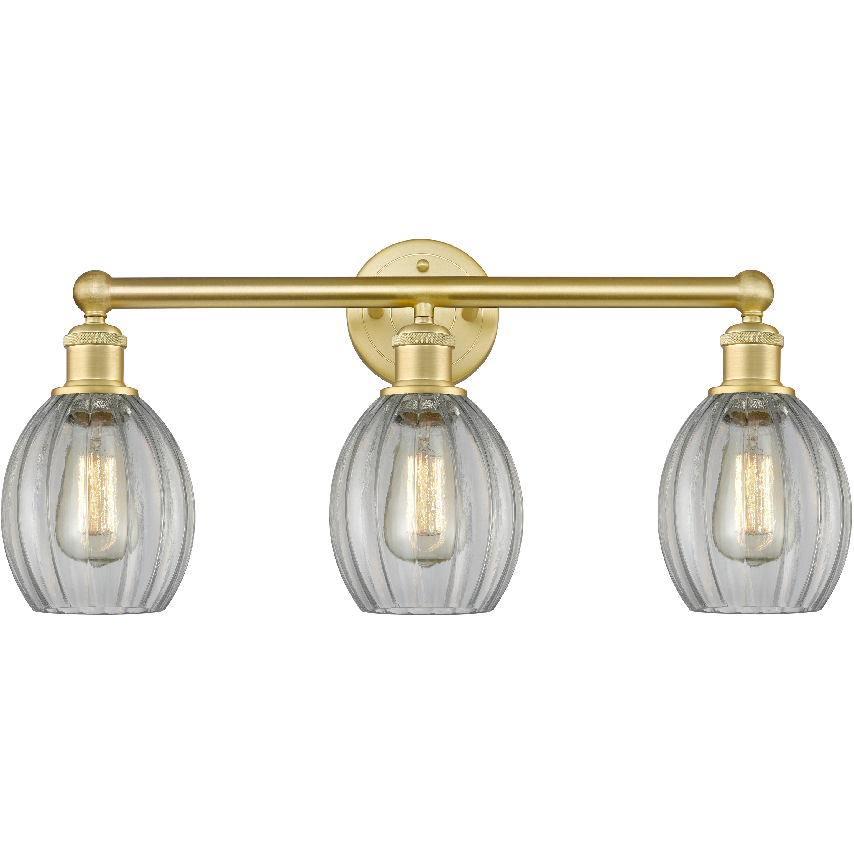 Eaton 3 Light 23.5 inch Satin Gold Bath Vanity Light Wall Light in Clear