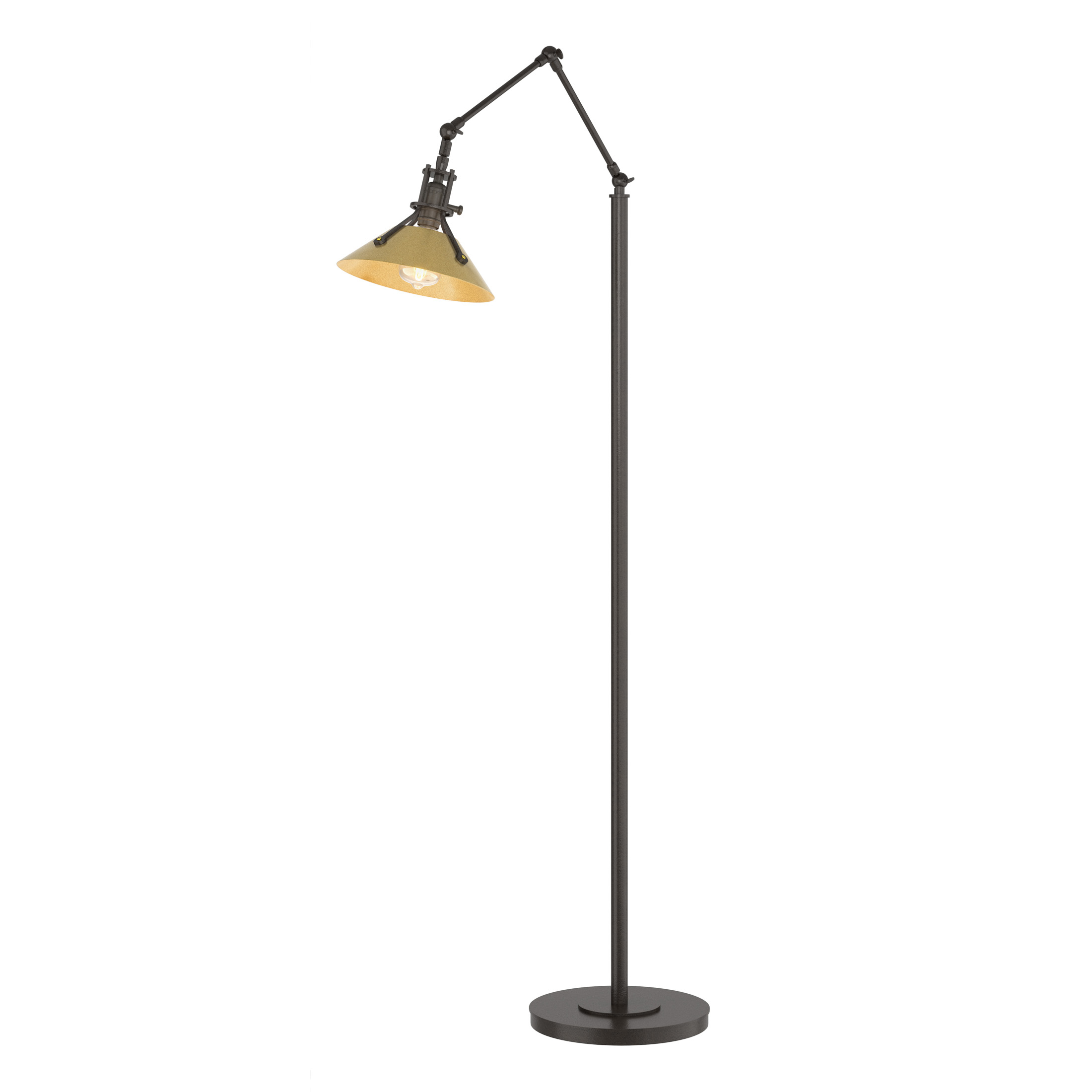 Henry 60.8 inch 60 watt Oil Rubbed Bronze and Modern Brass Swing Arm Floor Lamp Portable Light in Oil Rubbed Bronze/Modern Brass