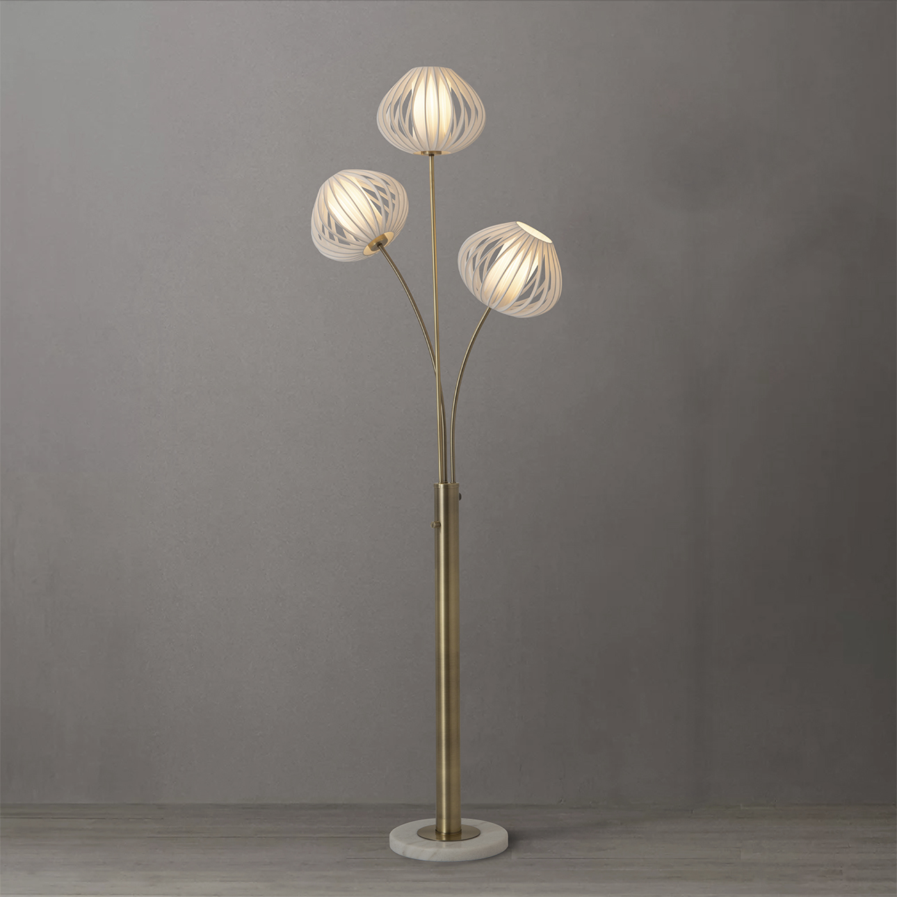 Bloom 72 inch 9 watt Weathered Brass Floor Lamp Portable Light