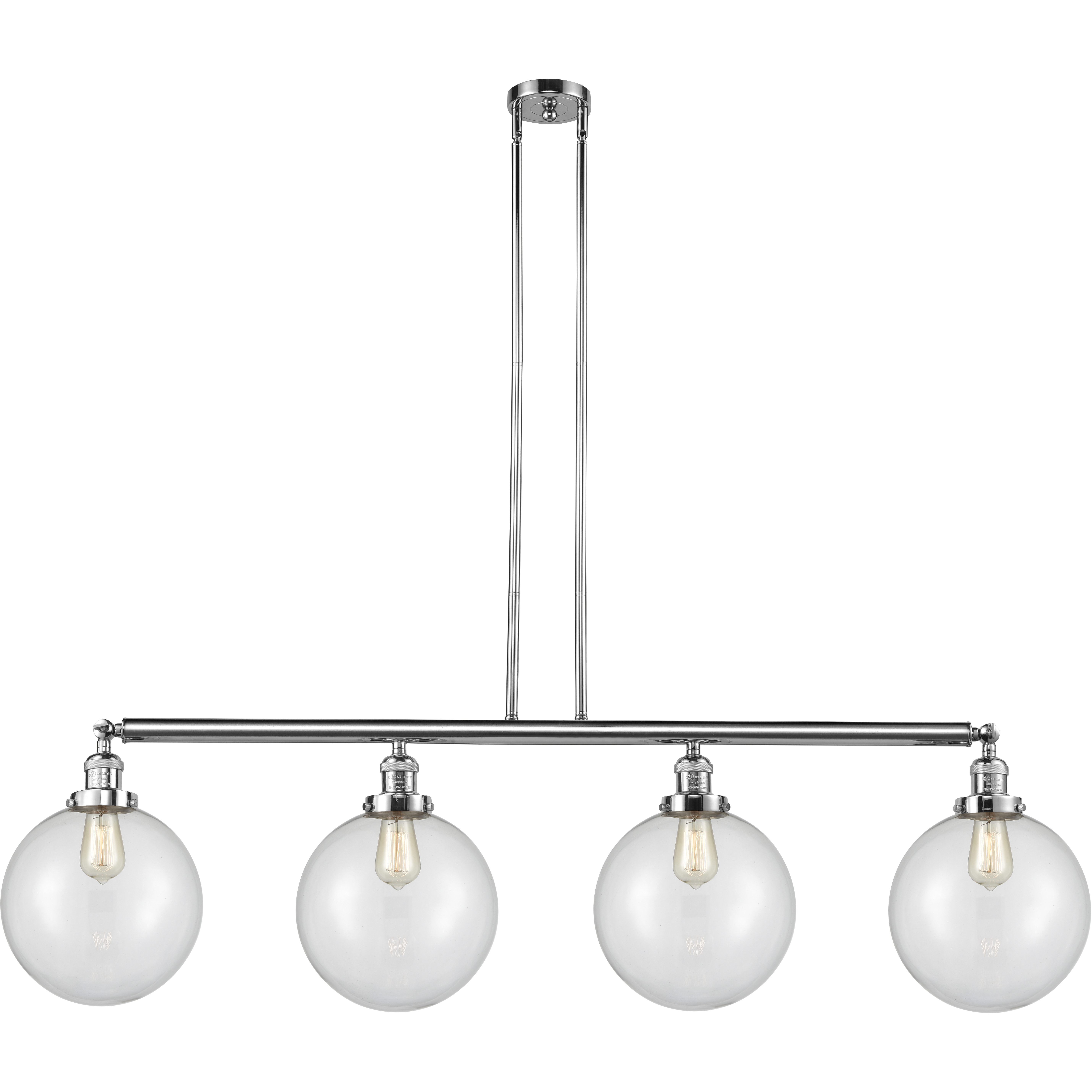 Franklin Restoration X-Large Beacon LED 54 inch Polished Chrome Island Light Ceiling Light in Clear Glass, Franklin Restoration