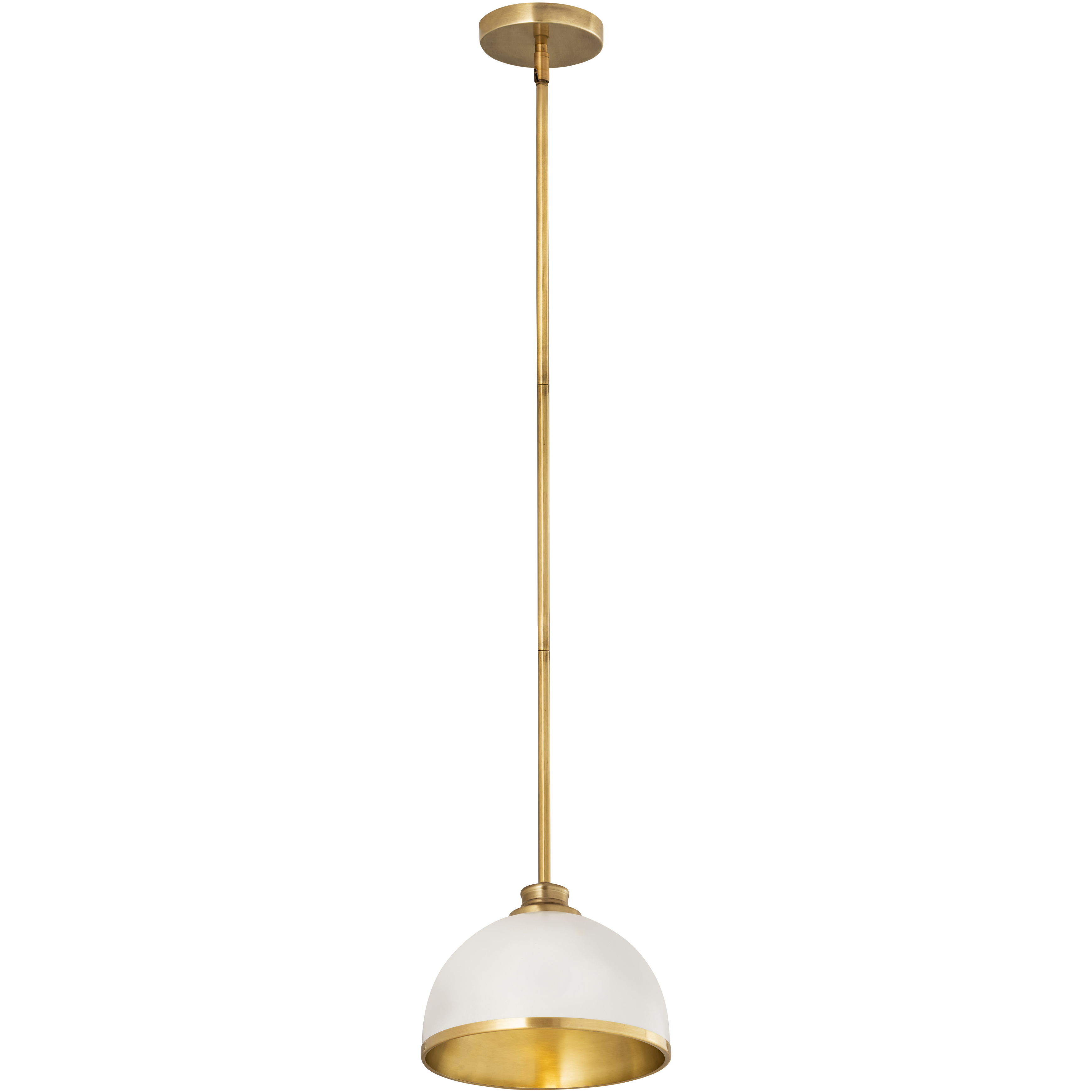 Landry 1 Light 10 inch Matte White and Rubbed Brass Pendant Ceiling Light