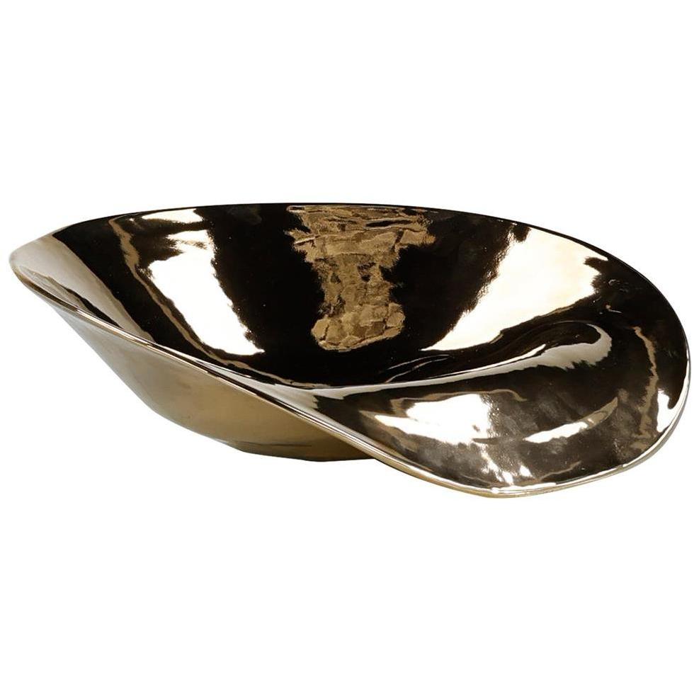 Gold Teardrop 15 X 4.5 inch Bowl
