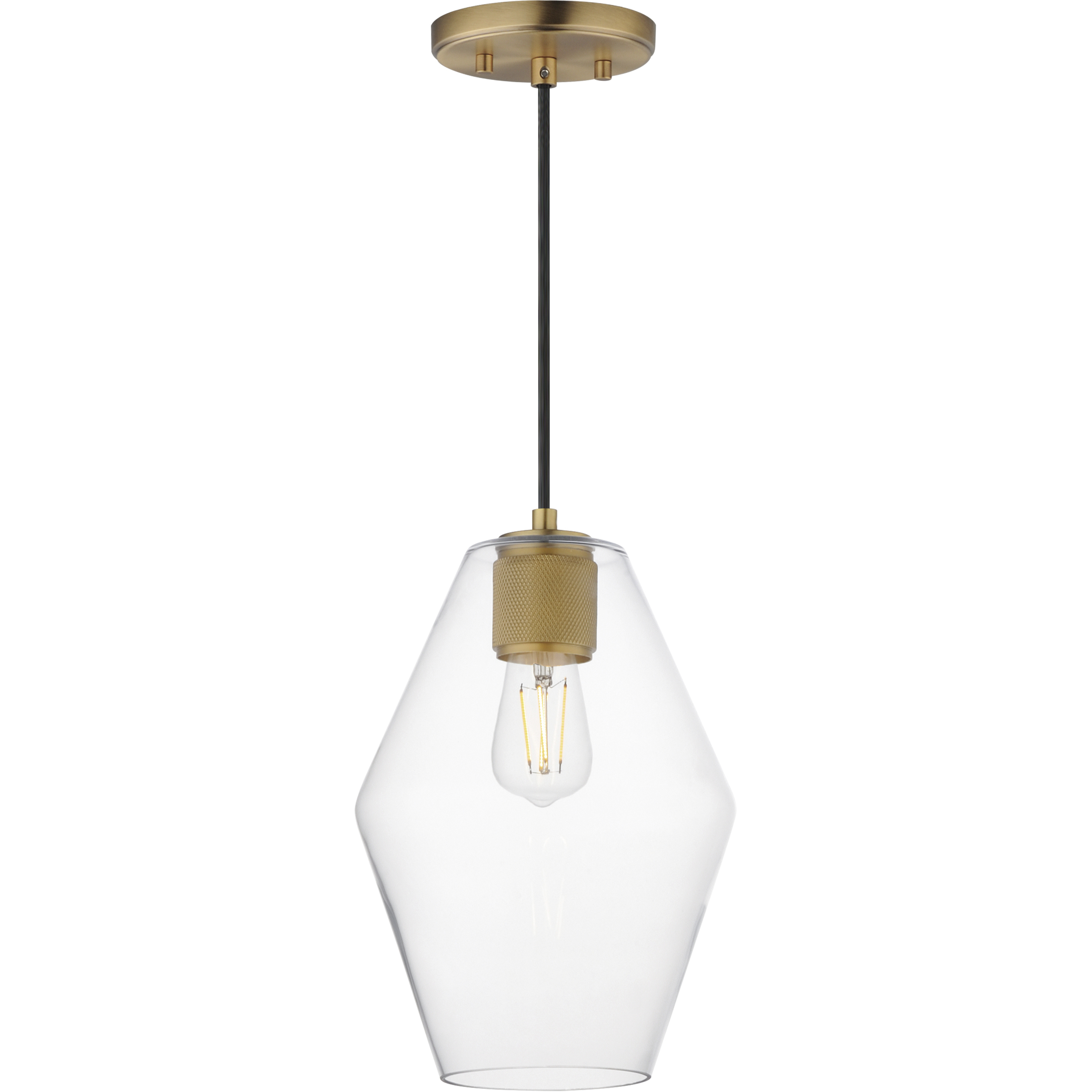 Geode 1 Light 8.7 inch Natural Aged Brass Mini Pendant Ceiling Light
