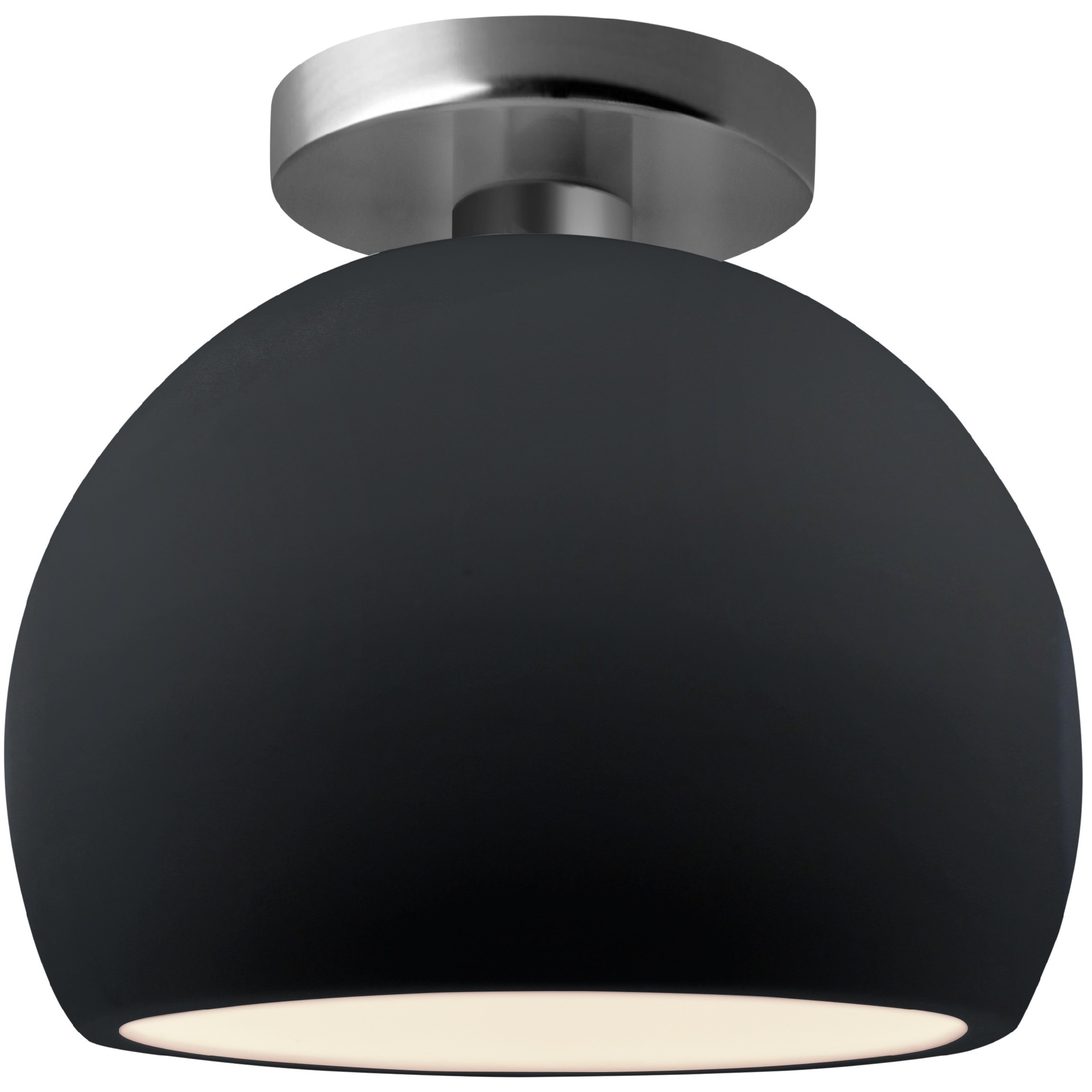 Radiance LED 7 inch Gloss Black and Brushed Nickel Semi Flush Ceiling Light