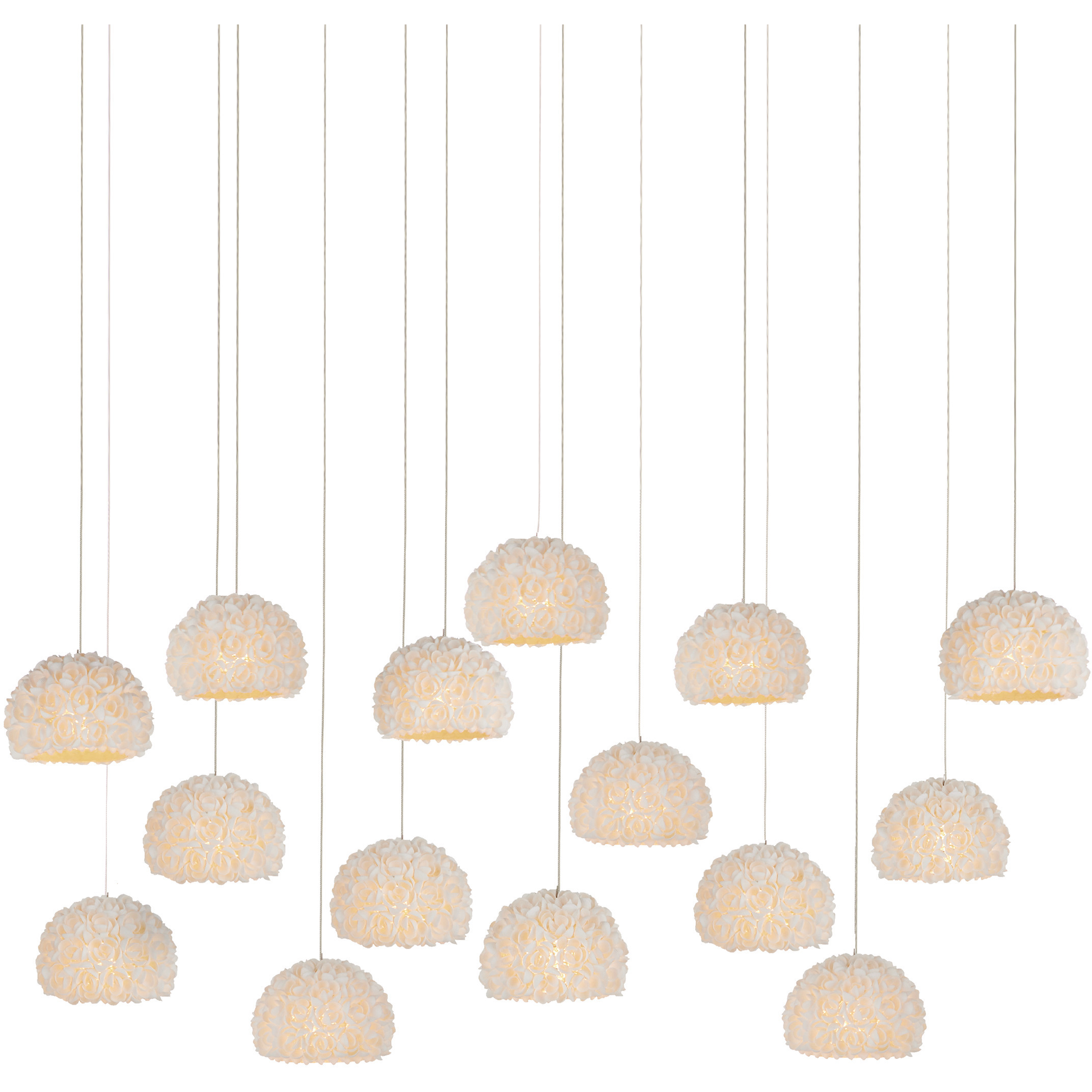 Virtu 15 Light 48 inch Silver Multi-Drop Pendant Ceiling Light