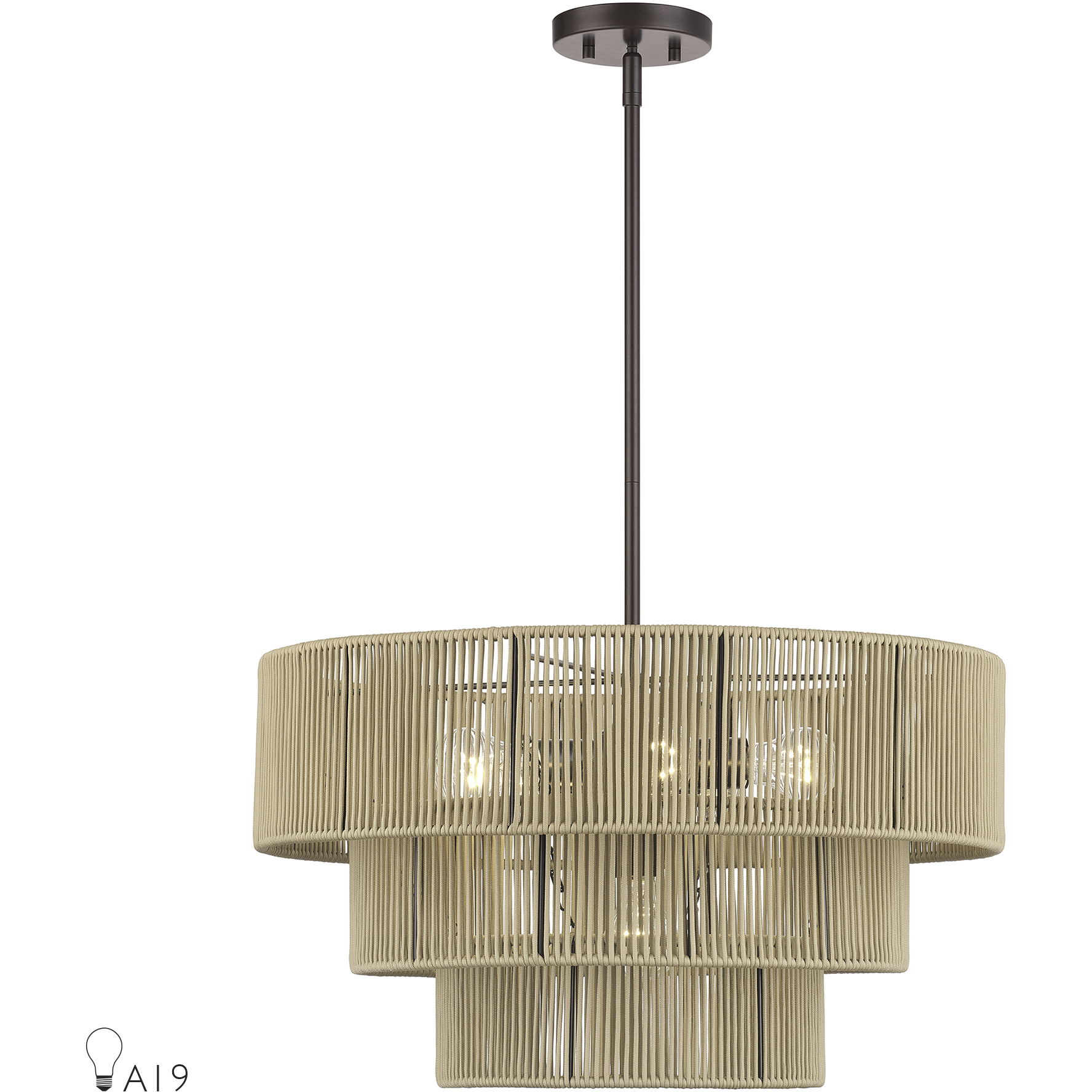 Acordia 6 Light 23 inch English Bronze Pendant Chandelier Ceiling Light
