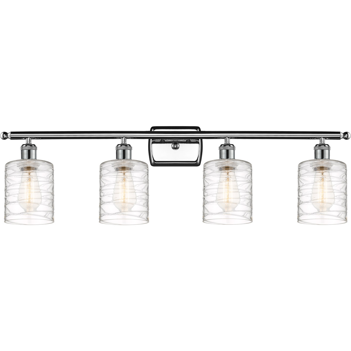 Ballston Cobbleskill LED 36 inch Polished Chrome Bath Vanity Light Wall Light in Deco Swirl Glass