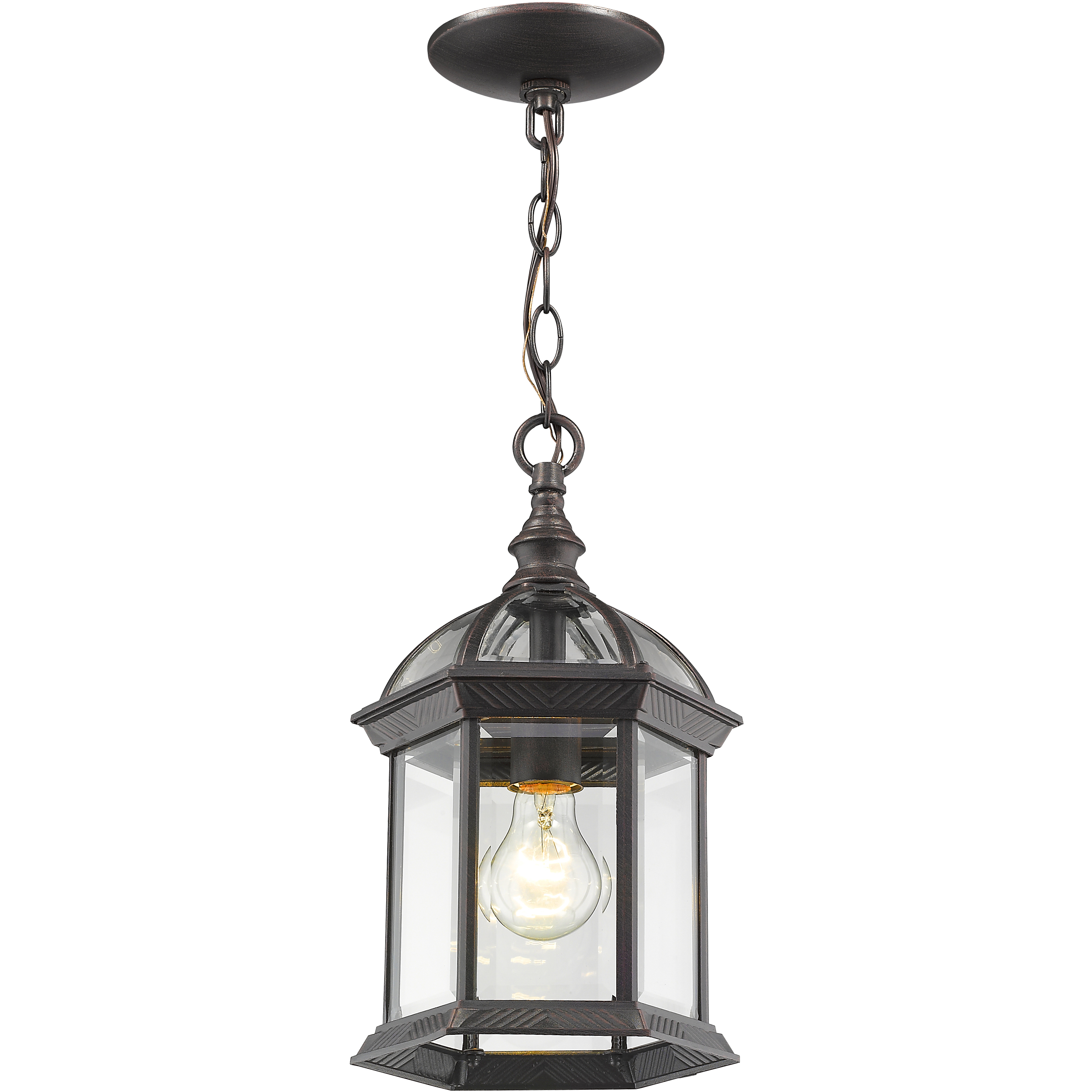 Annex 1 Light 8 inch Rust Outdoor Chain Mount Ceiling Fixture