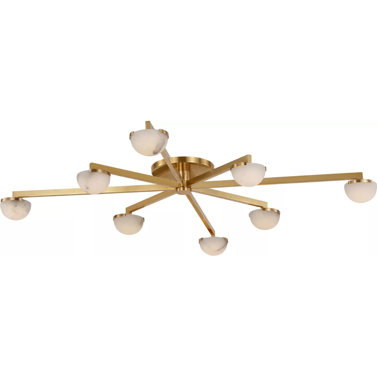 Kelly Wearstler Pedra LED 48 inch Antique-Burnished Brass Staggered Arm Flush Mount Ceiling Light, Extra Large