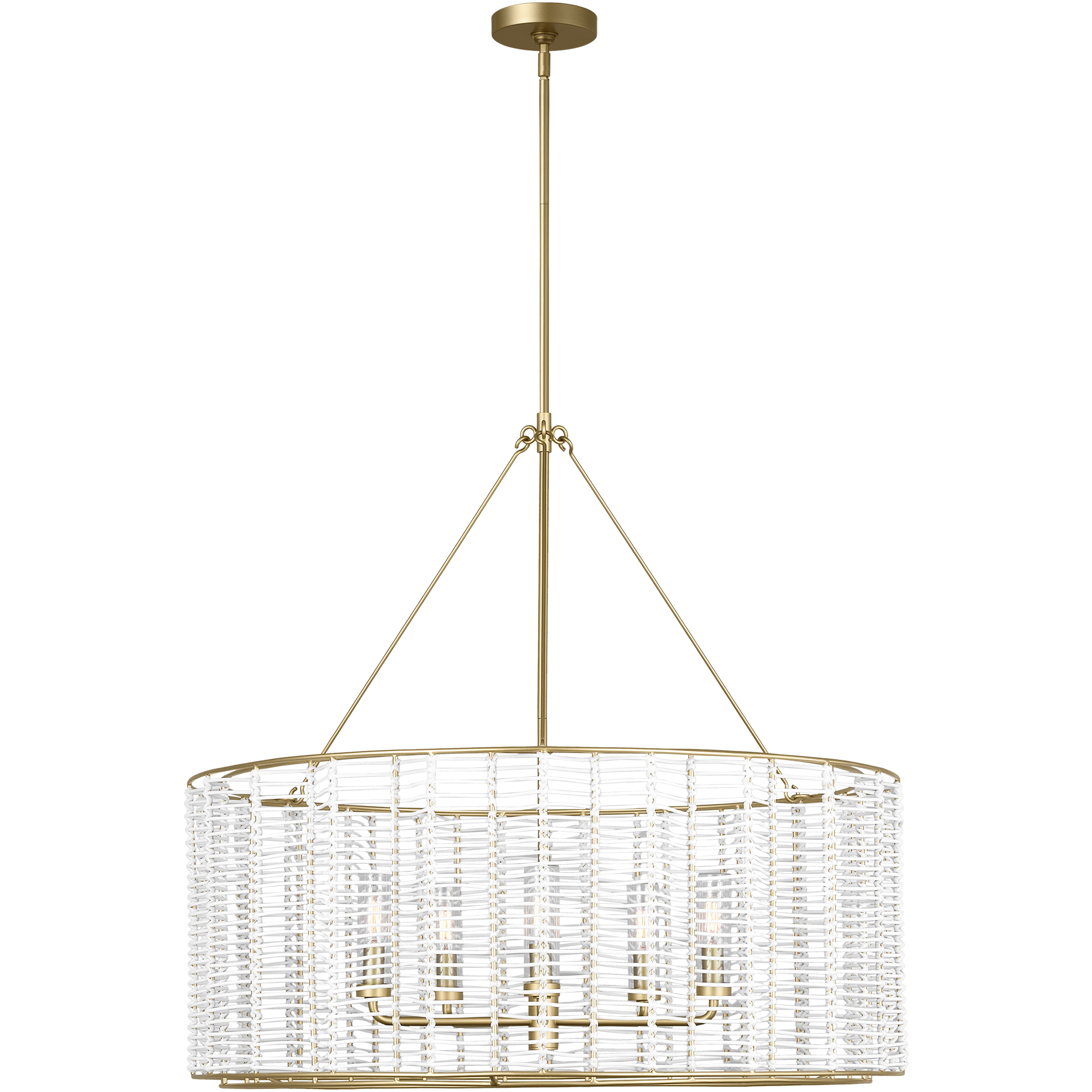 Thom Filicia Winslow 5 Light 35.75 inch Powder-Coated Brass Chandelier Ceiling Light