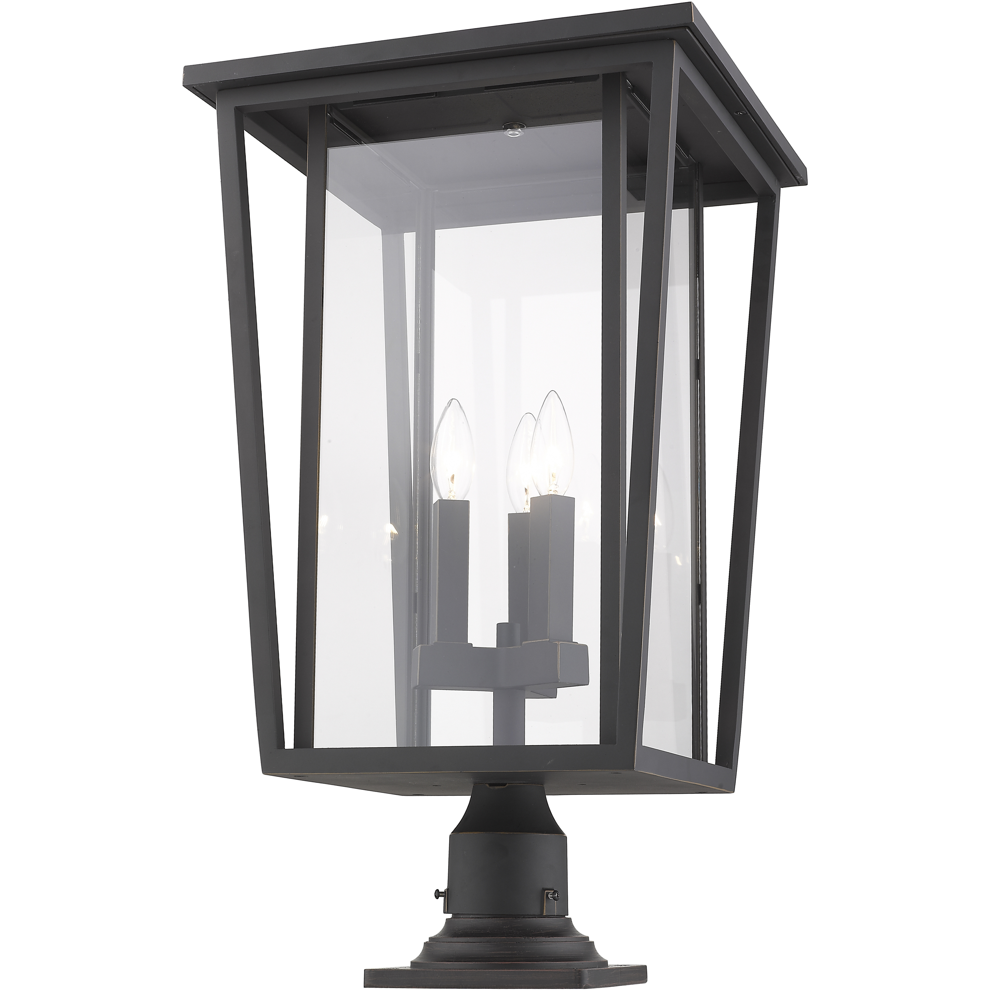 Seoul 3 Light 25.75 inch Oil Rubbed Bronze Outdoor Pier Mounted Fixture