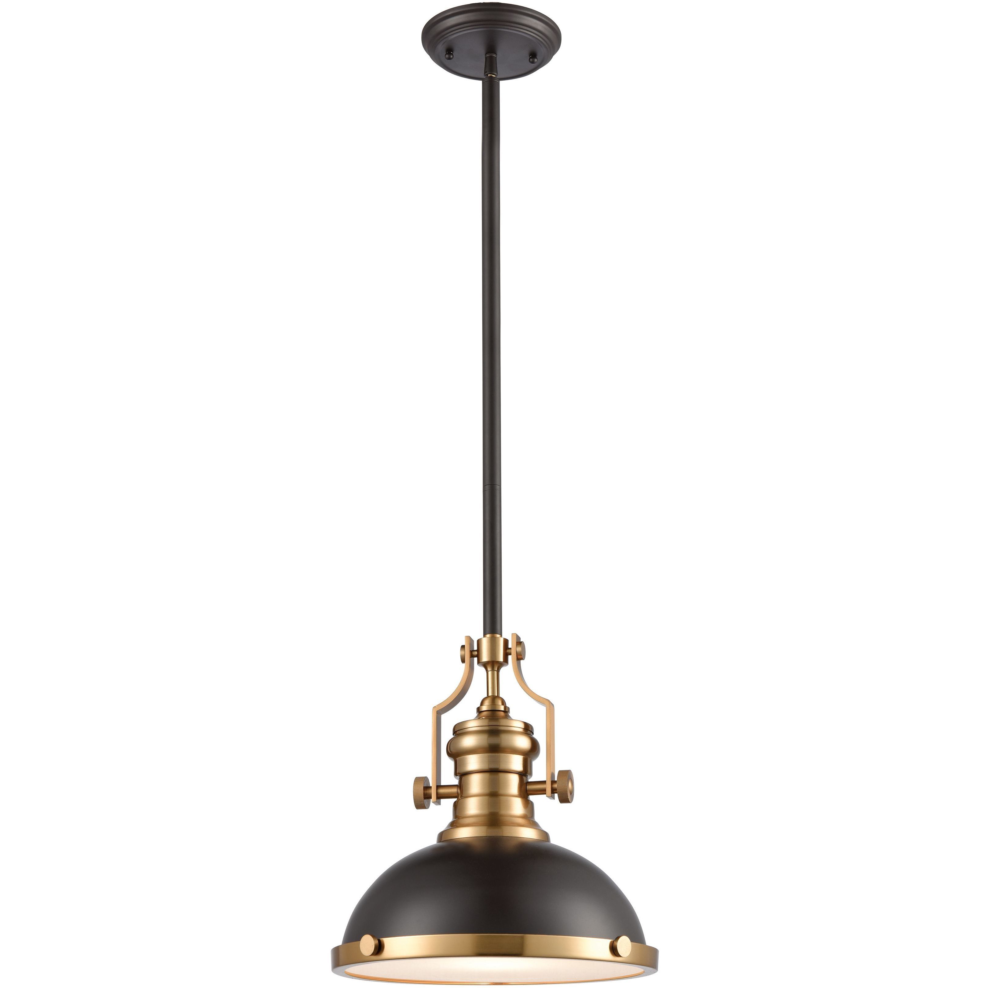 Chadwick 1 Light 13 inch Satin Brass with Matte Black Pendant Ceiling Light